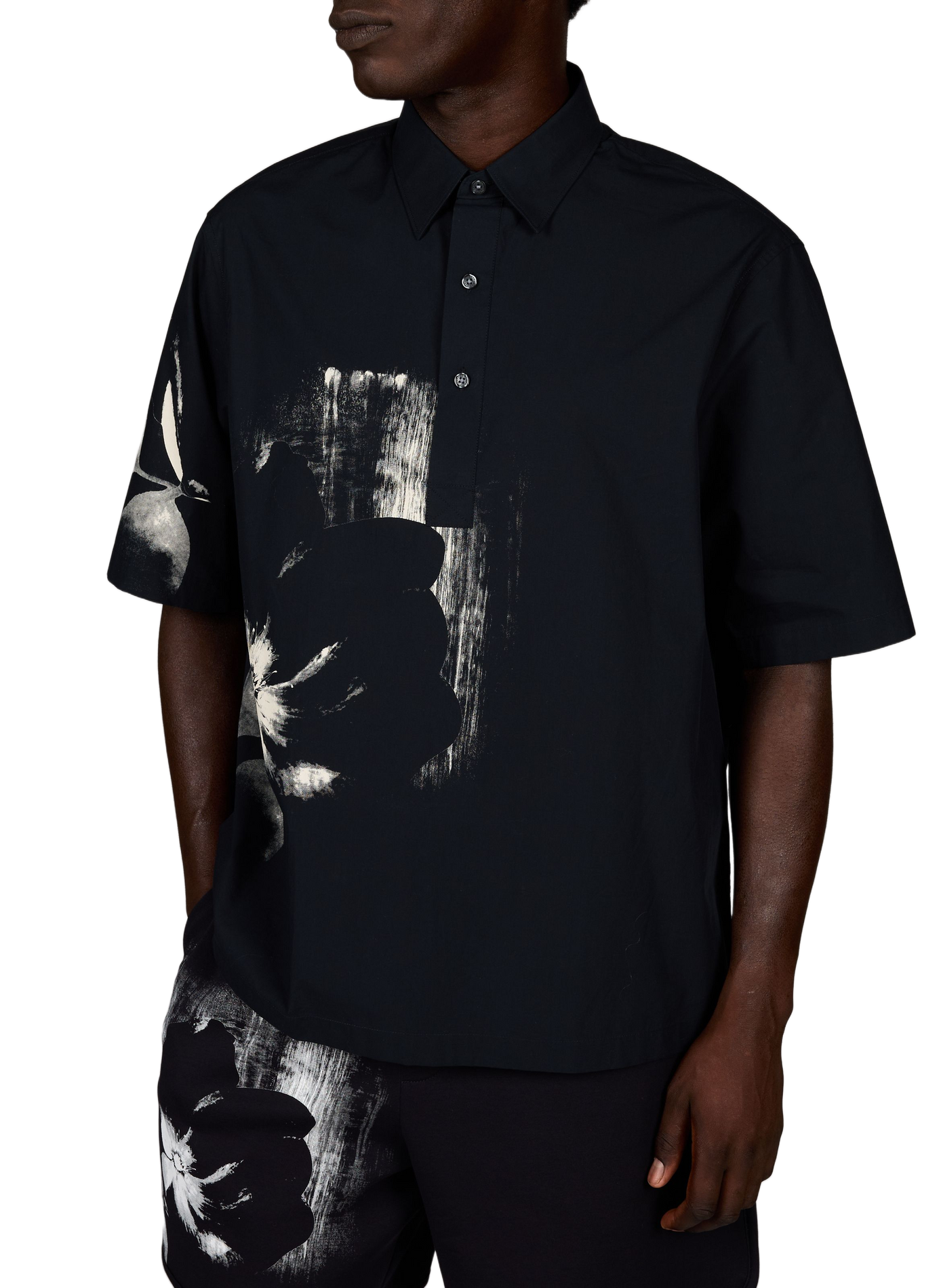 Straight Cotton Shirt with Pattern ARMANI EXCHANGE Blue