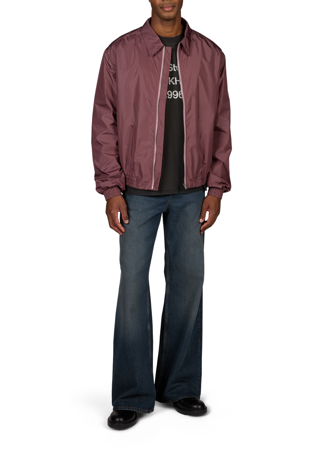 Veste coupe-vent droite à col classique ACNE STUDIOS Violet