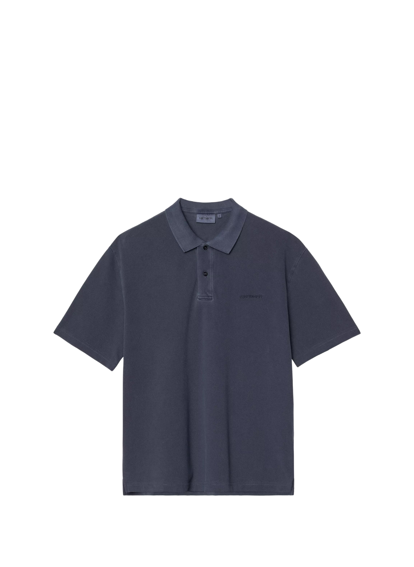 Straight Wayne polo with logo in cotton CARHARTT WIP Blue