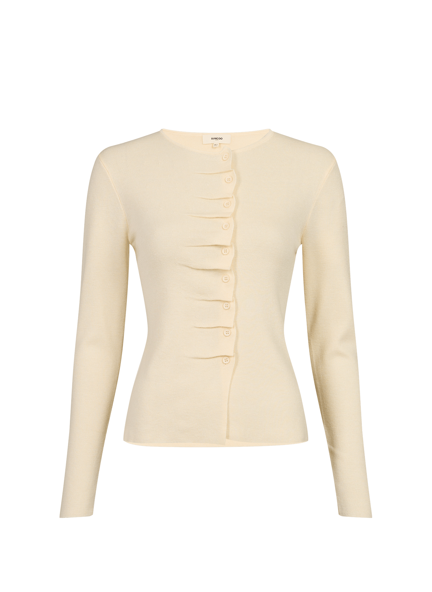 Fitted round neck Gamira vest SUNCOO Beige