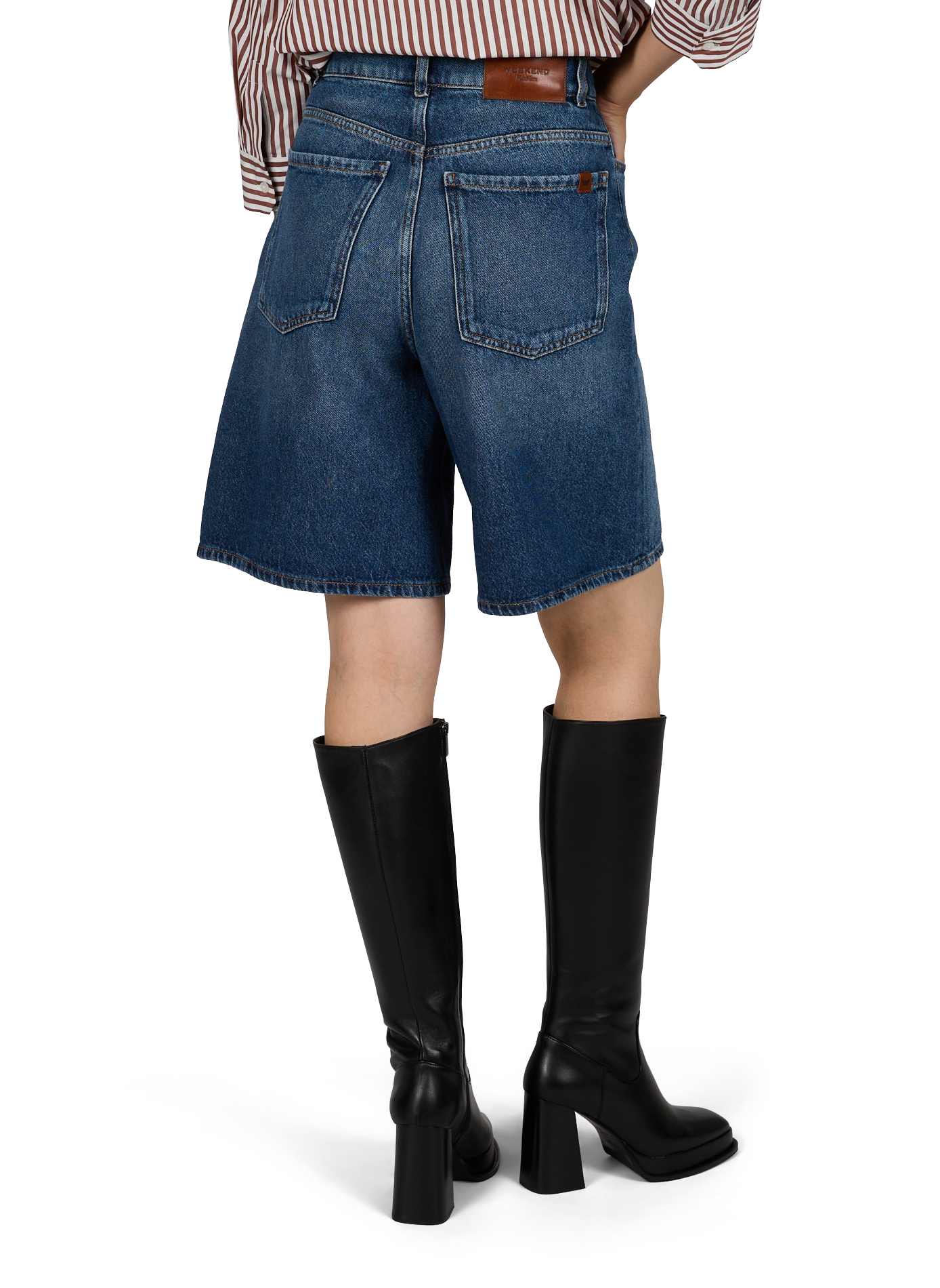 Gerade Baumwoll-Bermudas MAX MARA WEEK END Blau