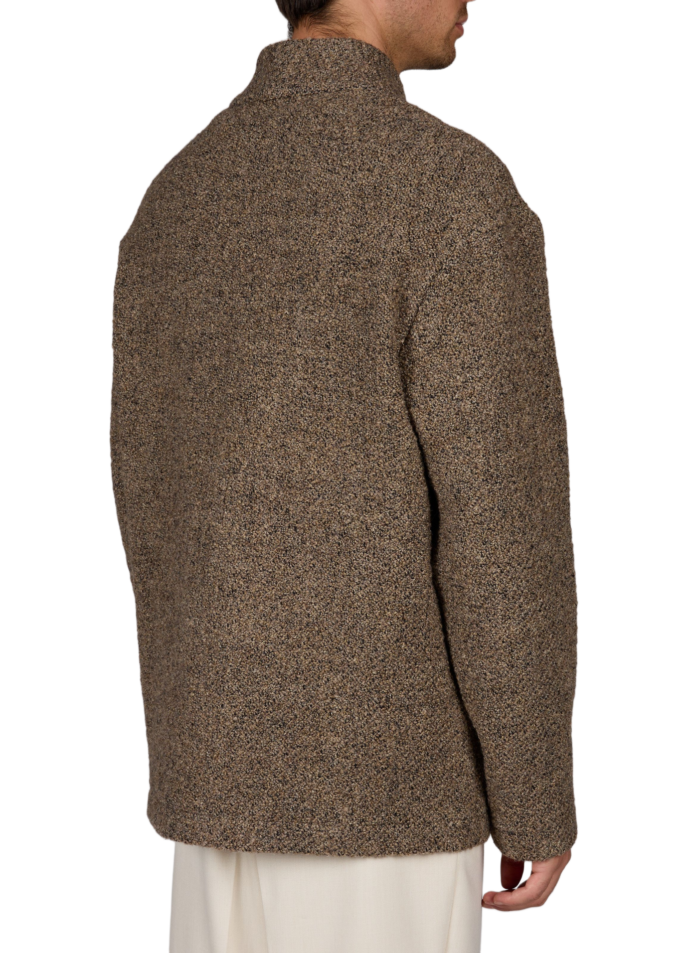 Textured V-neck wool blend blazer EMPORIO ARMANI Brown