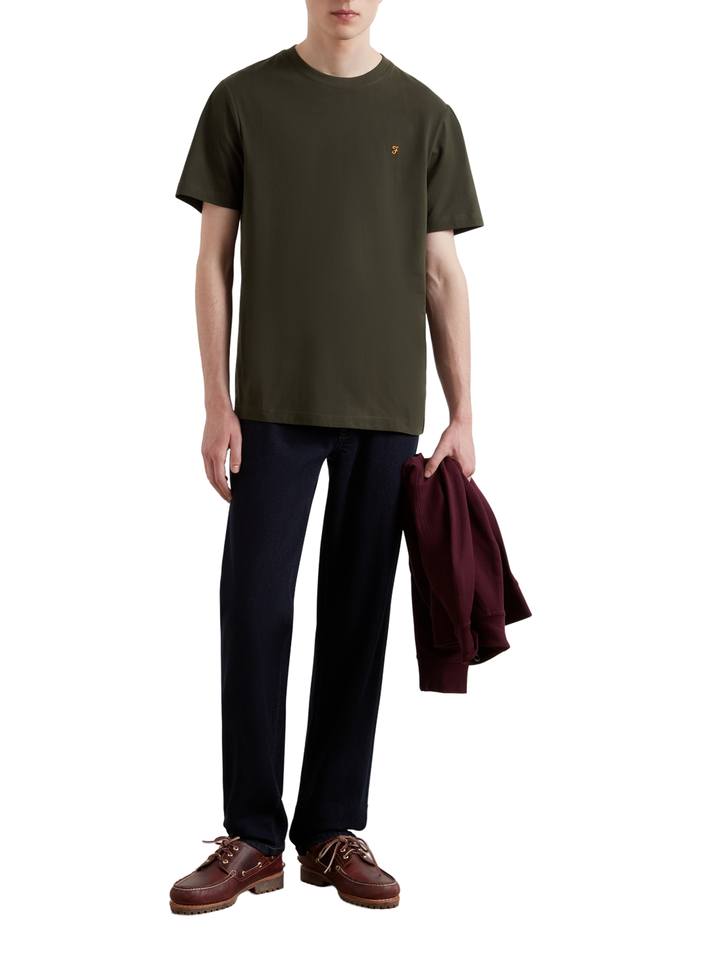 T-shirt droit à logo en coton  FARAH Green