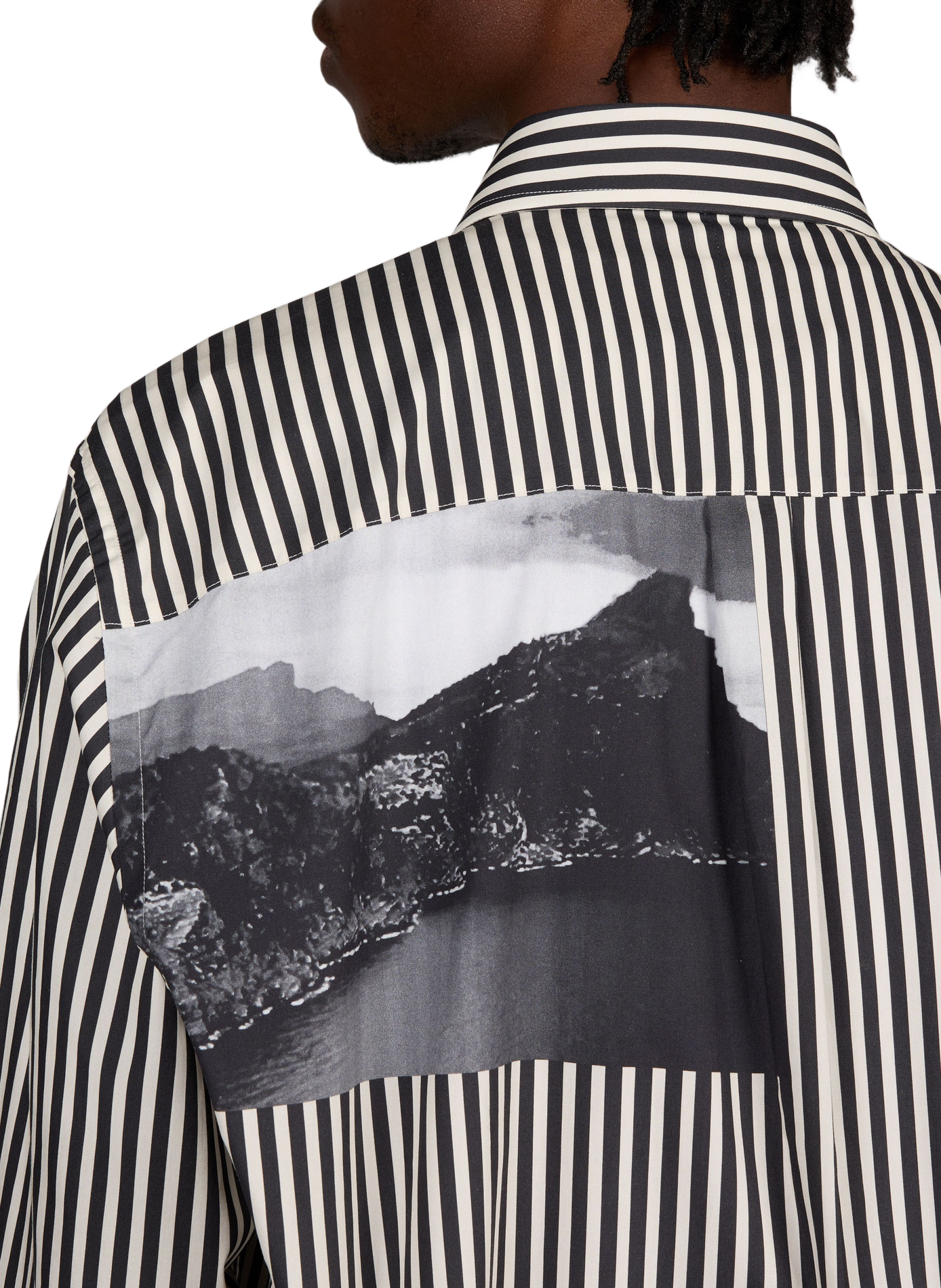 Oversized Striped Cotton Shirt PAUL SMITH Black