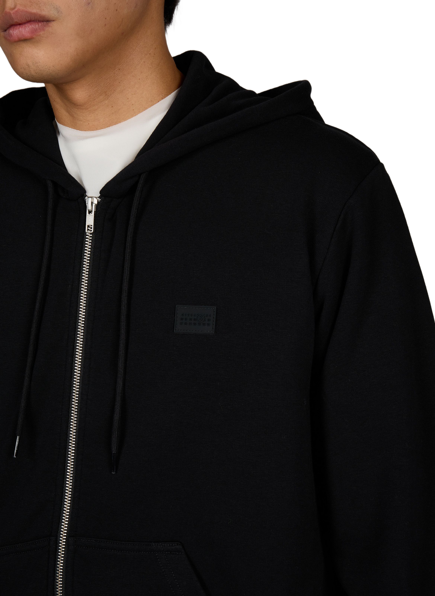 Sweat ample zippé à capuche MAISON MARGIELA Noir