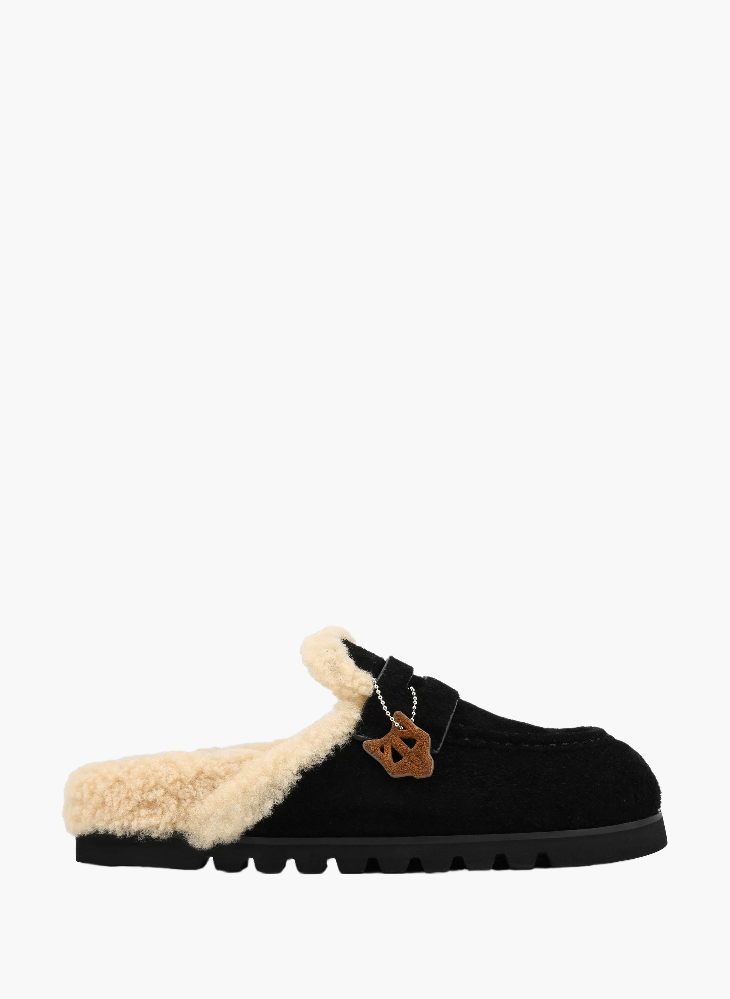 Mules cord fur en daim NAKED WOLFE Noir