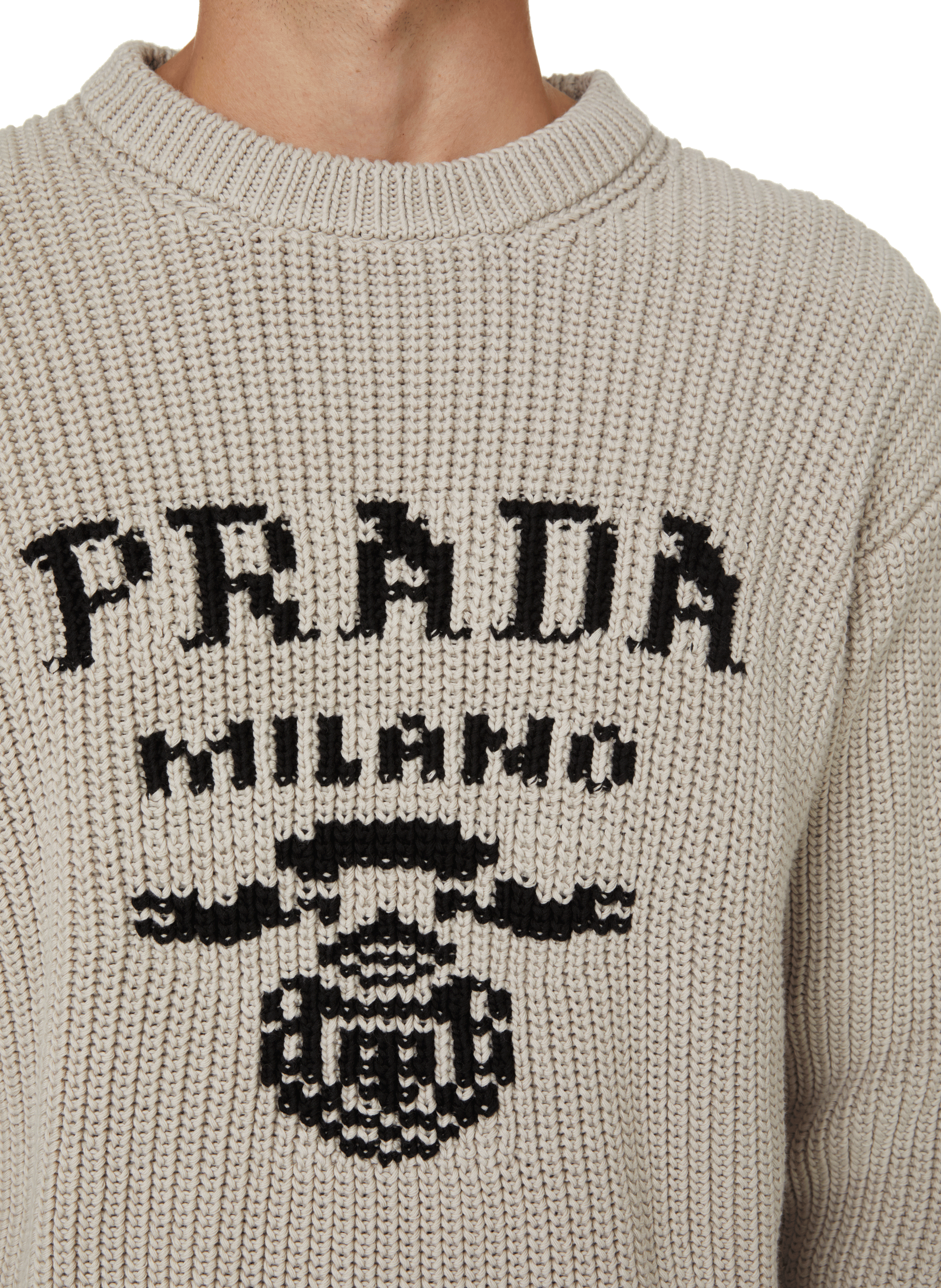 Cotton knit jumper PRADA Beige