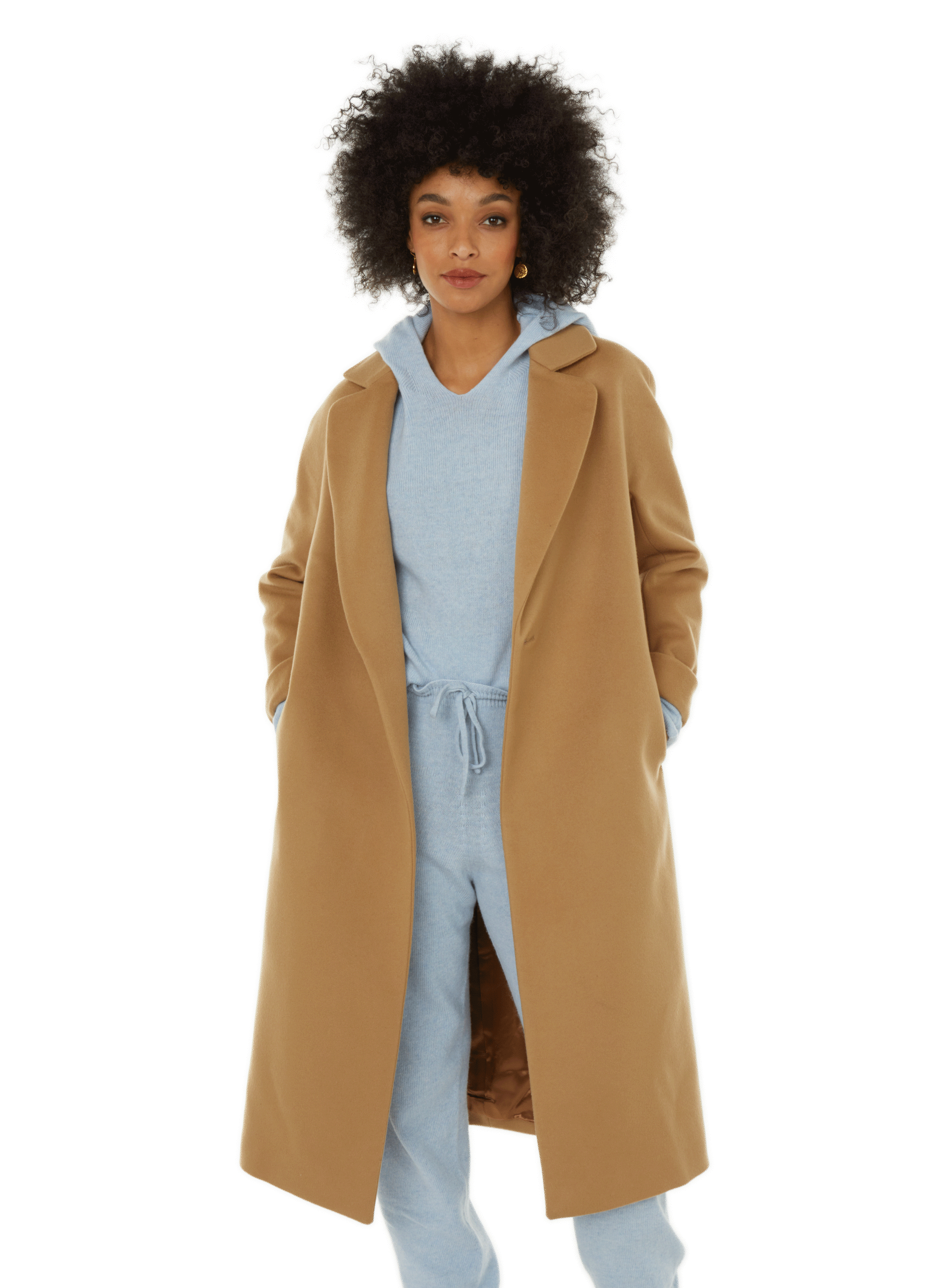 THE SOCIAL SUNDAY Long wool coat Brown