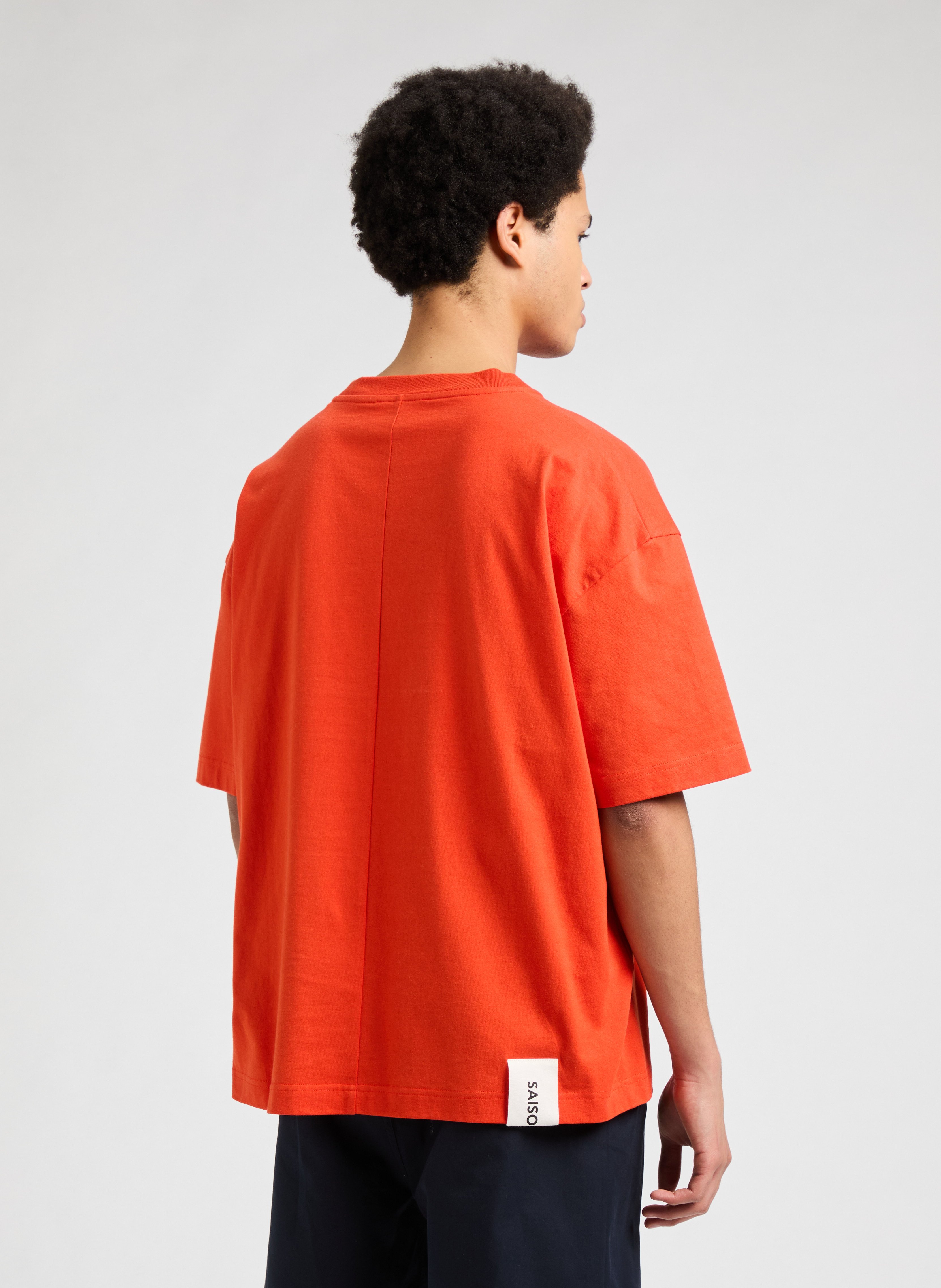 T-shirt Bart col rond en coton SAISON 1865 Orange