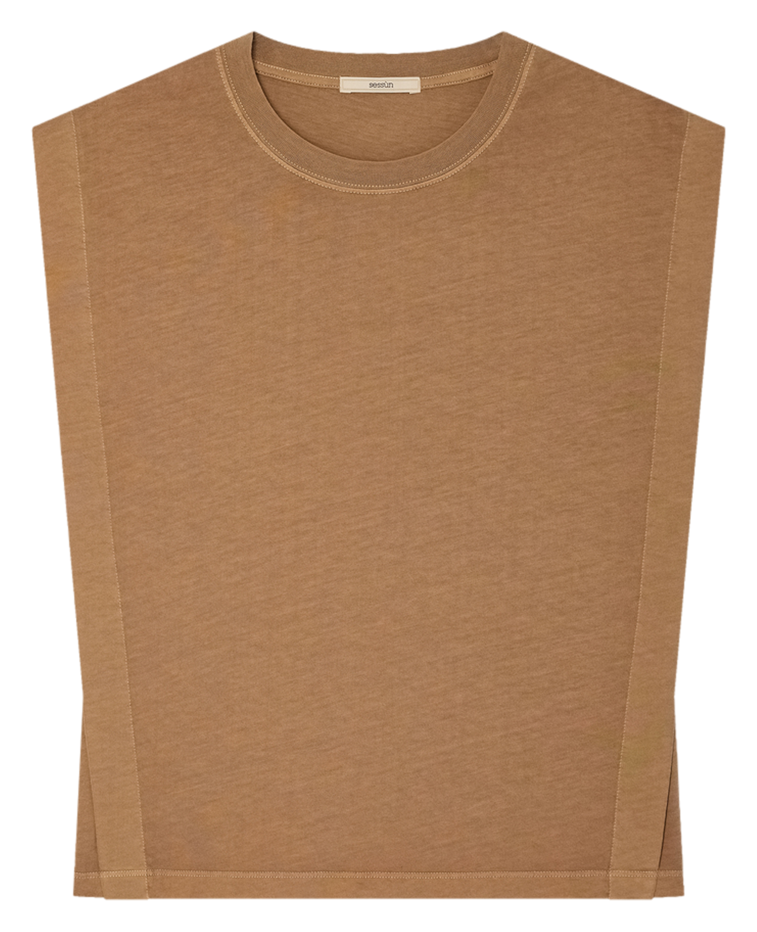 Tee-shirt col rond droit en coton bio orlando SESSUN Beige
