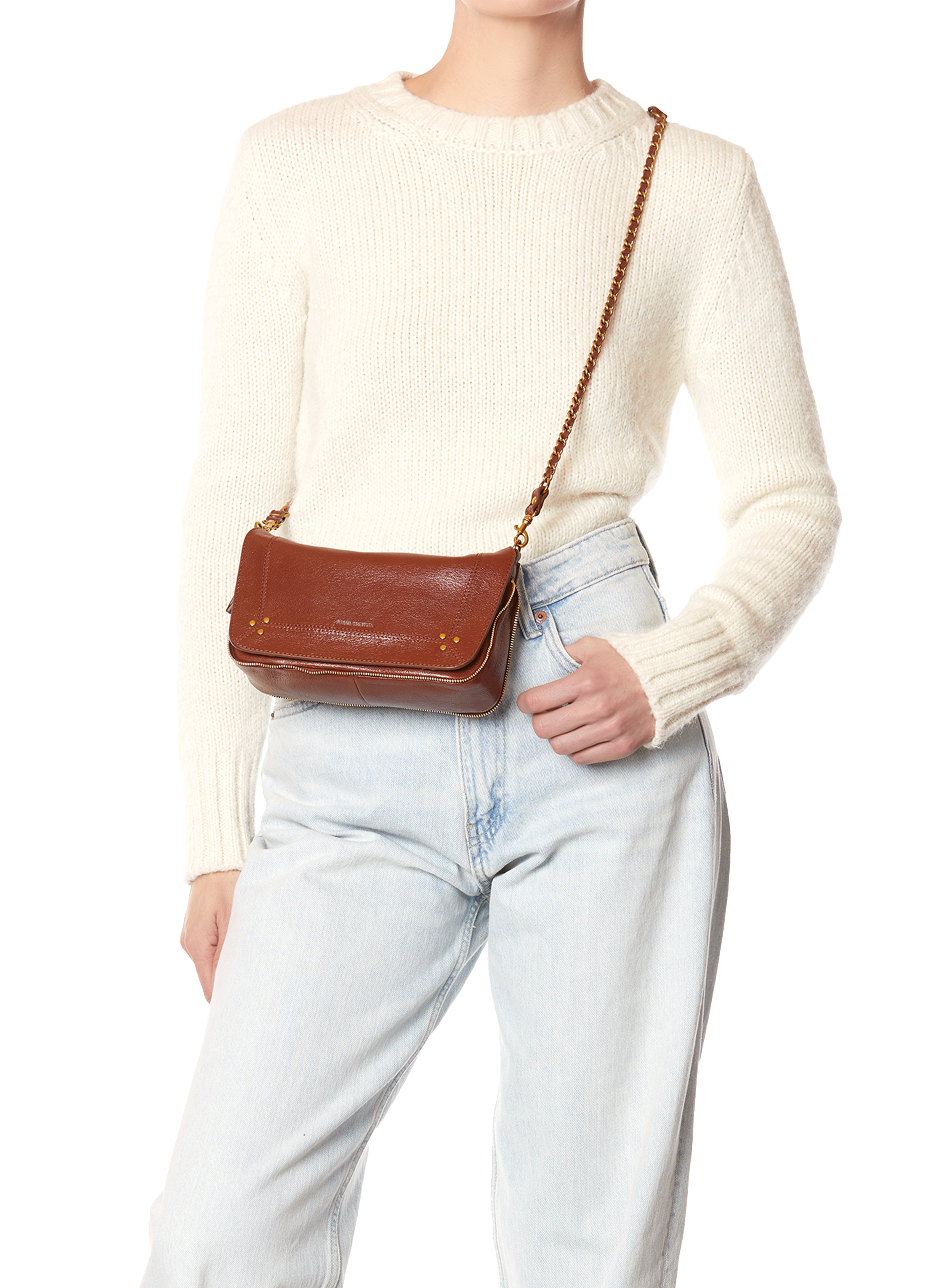 Sac à bandoulière en cuir Bobi  JÉRÔME DREYFUSS Marron