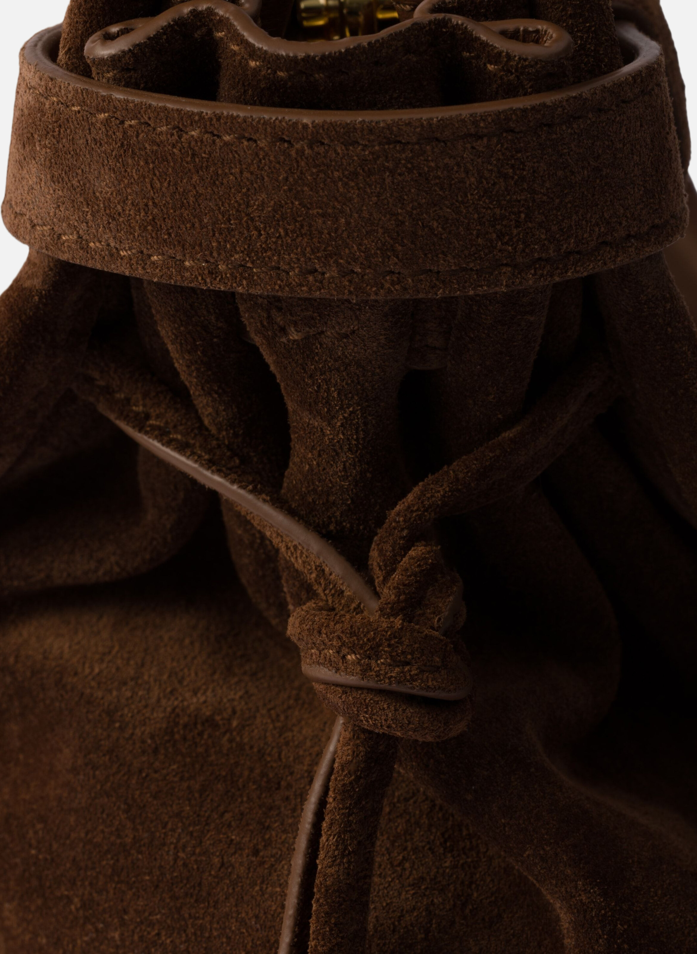 Grand sac à main prada bonnie en veau velours PRADA Marron