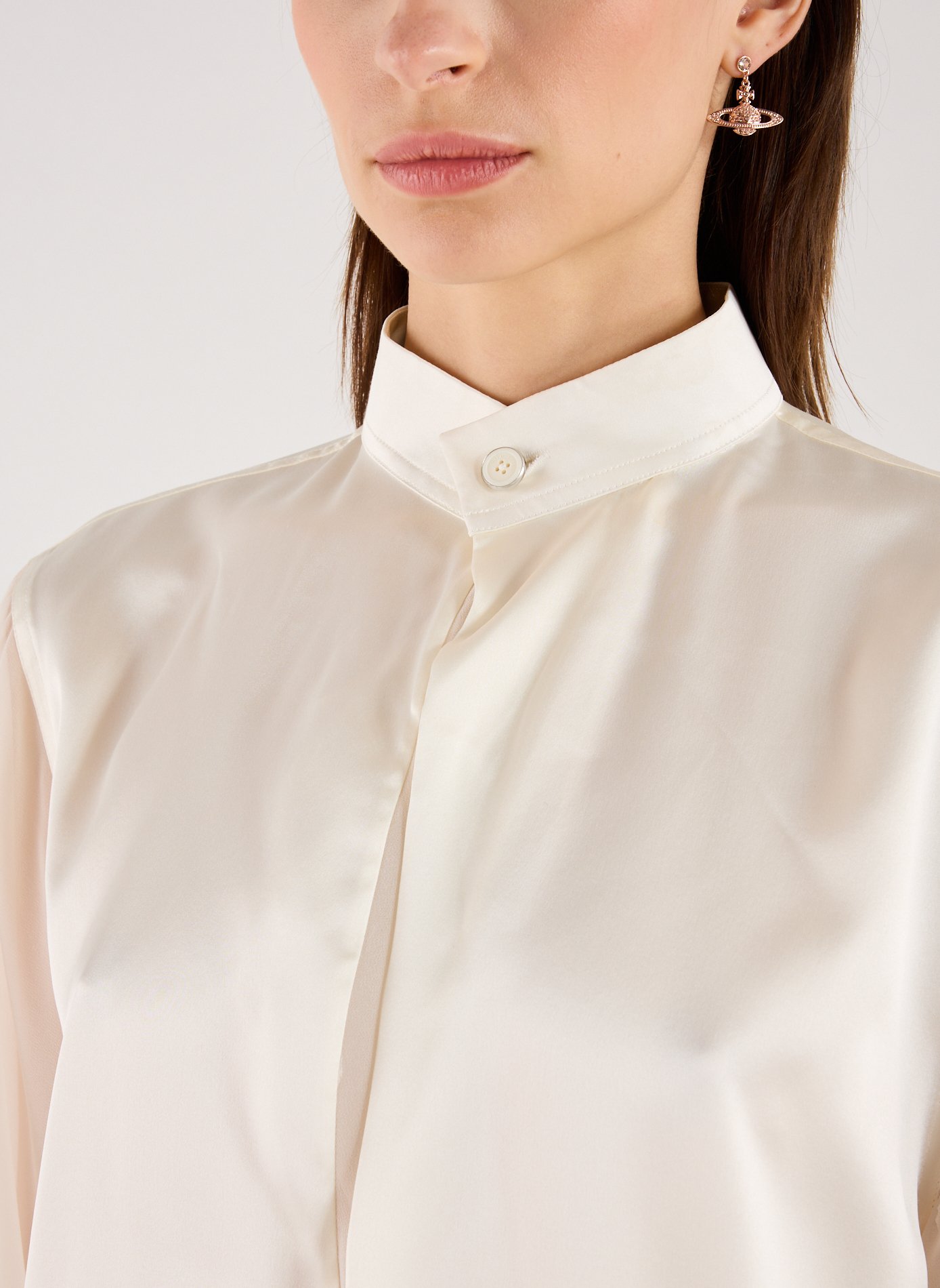 Casual silk blouse with cowl neck HELMUT LANG White