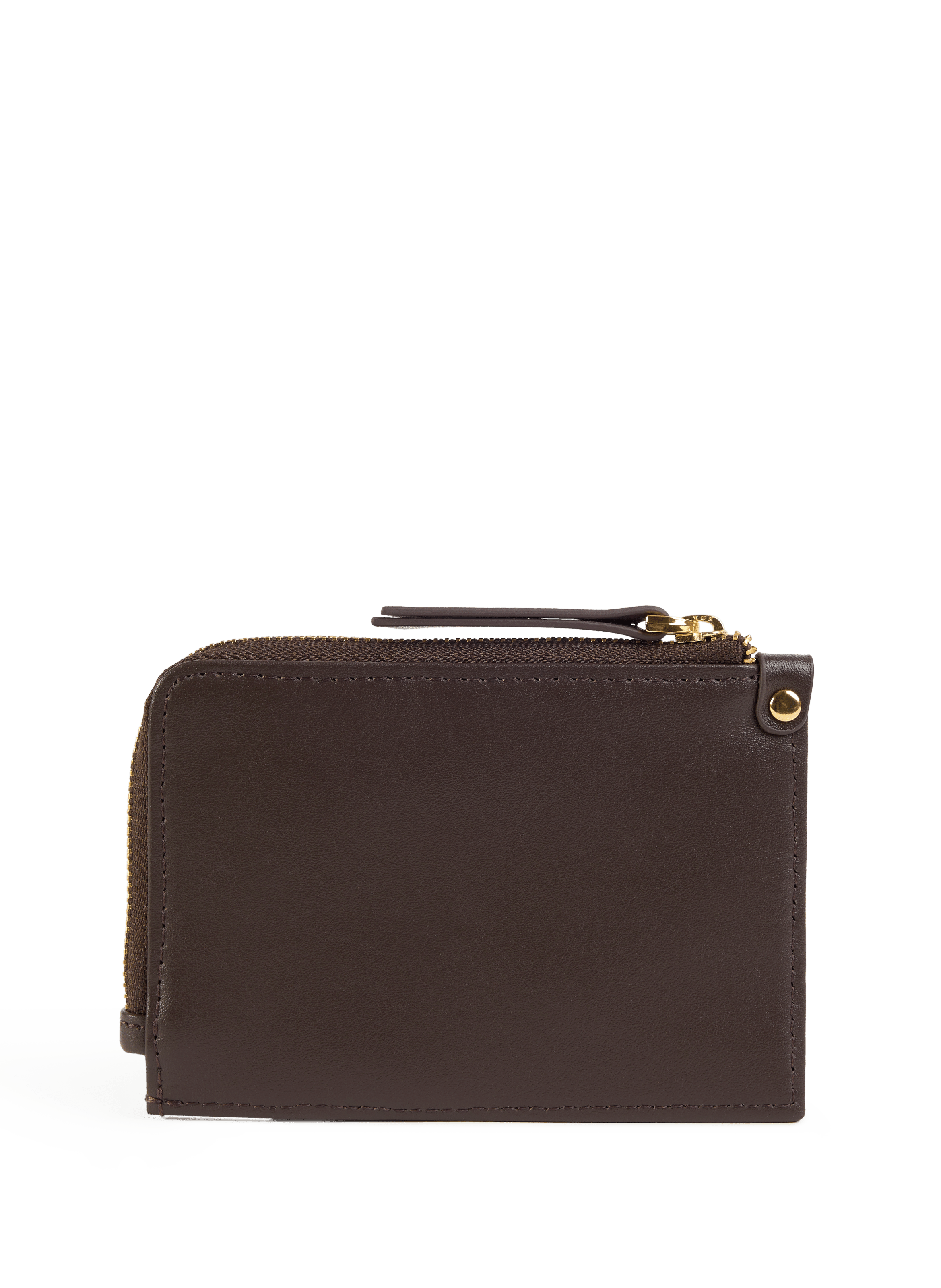 Calfskin leather card holder NAT & NIN Brown