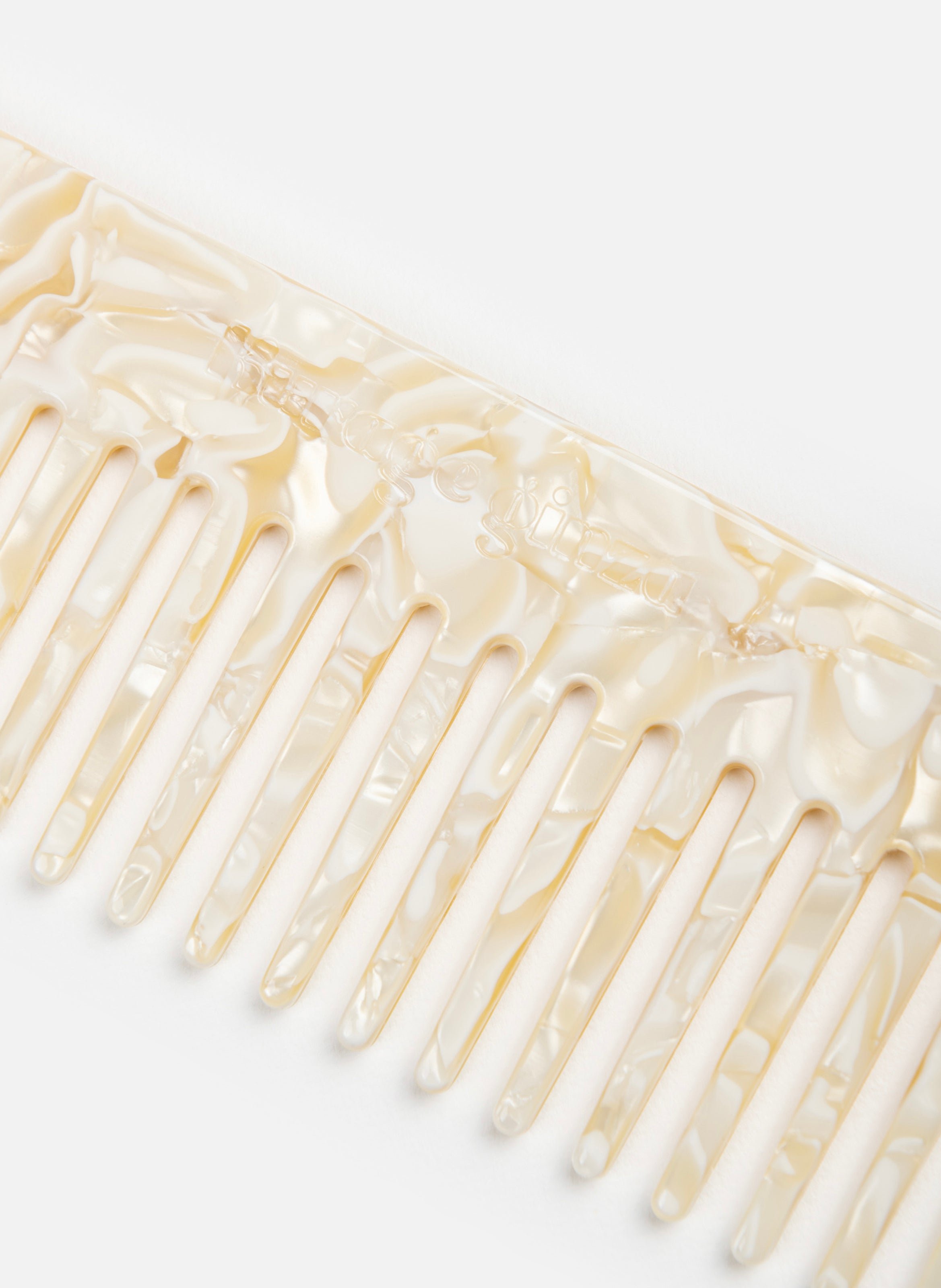 Peigne dahlia en acétate de cellulose KURAGE GINZA Beige