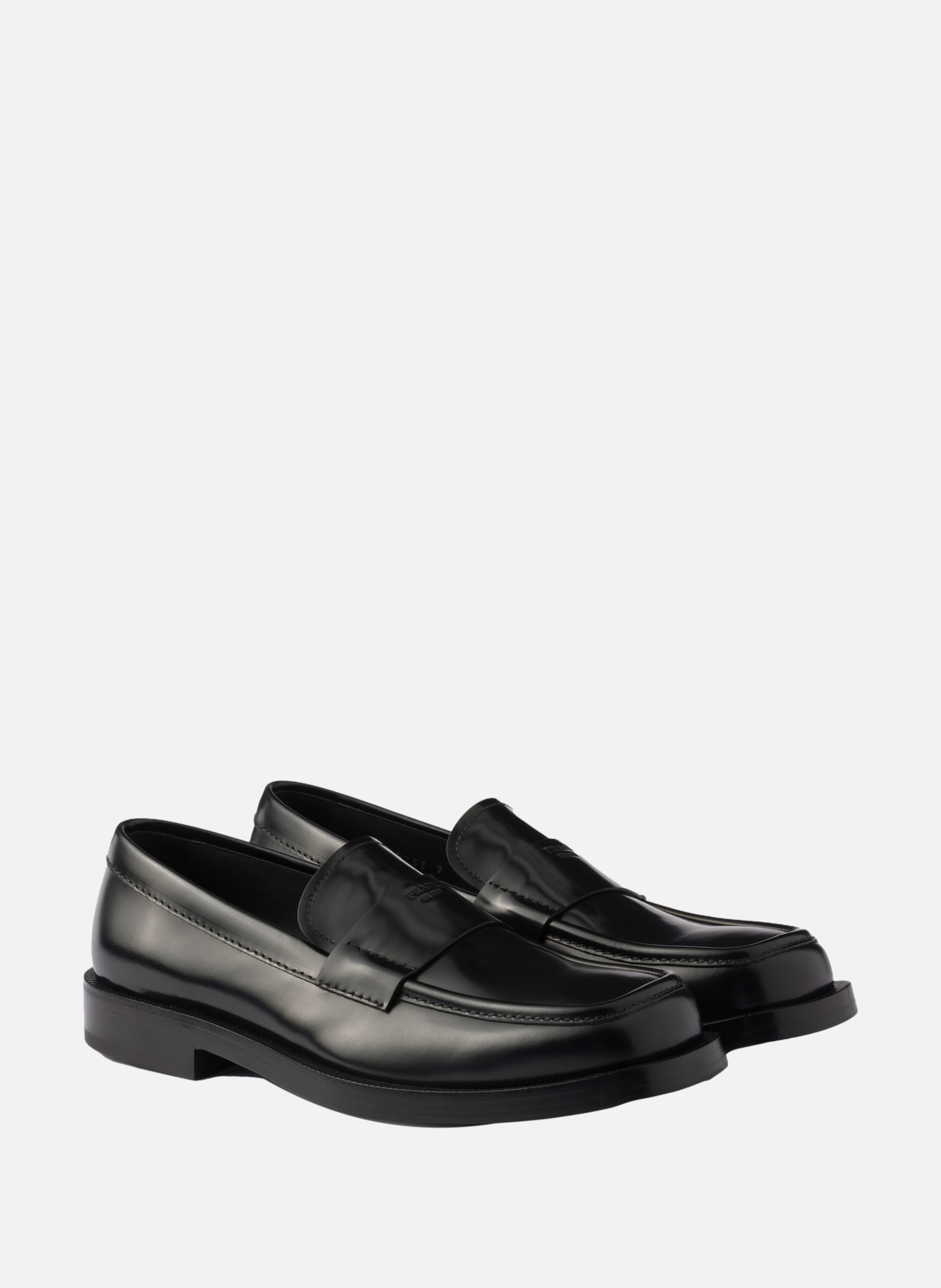 Mocassins en cuir brossé PRADA Noir