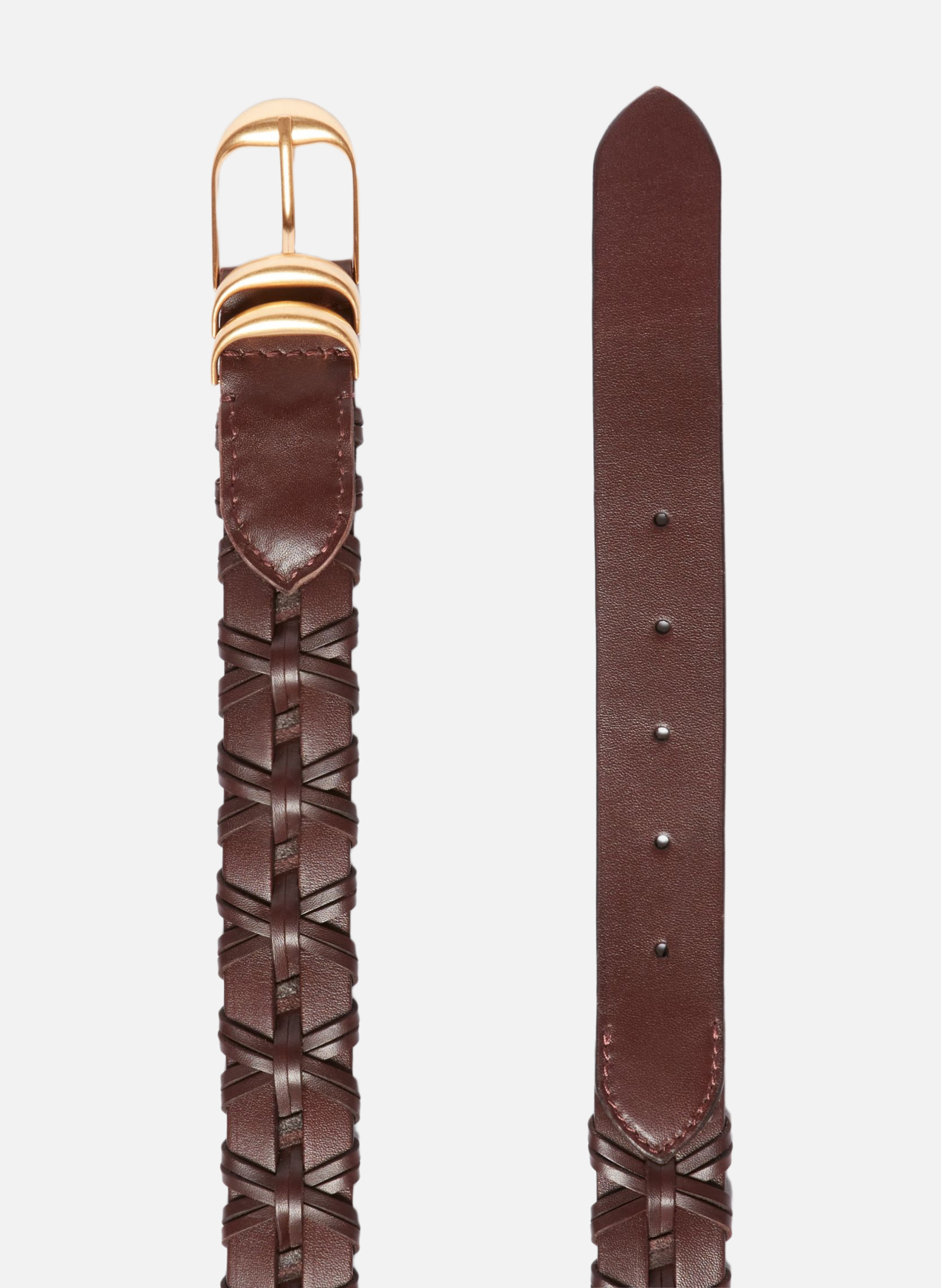 Ceinture en cuir tressé VANESSA BRUNO Marron