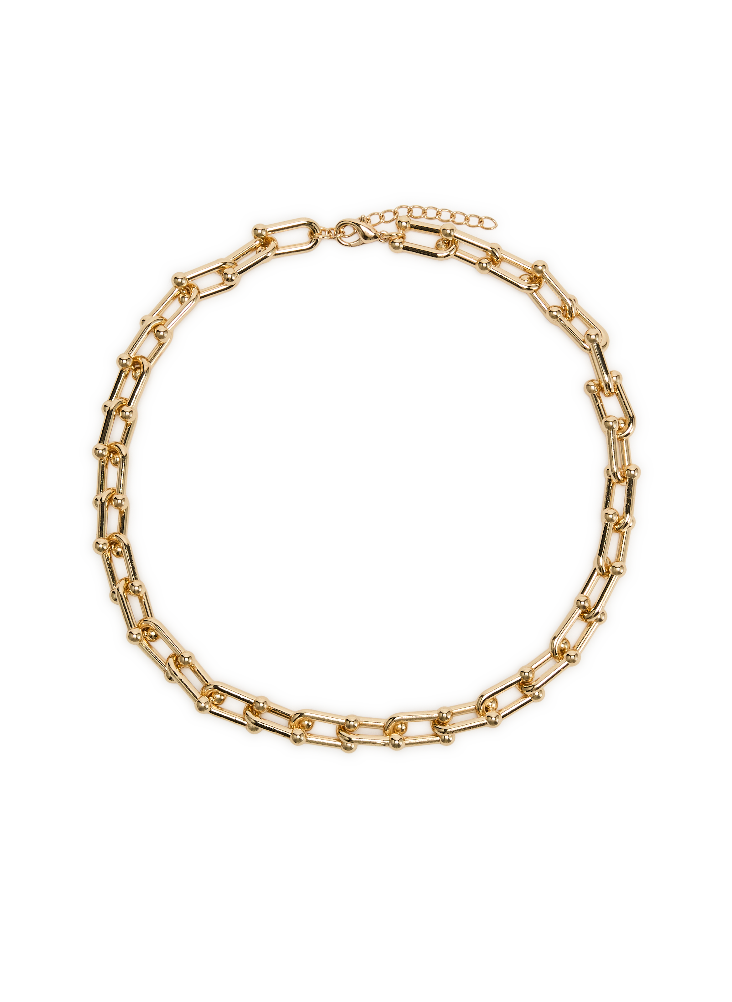 AU PRINTEMPS PARIS Collier en maille épais  Doré