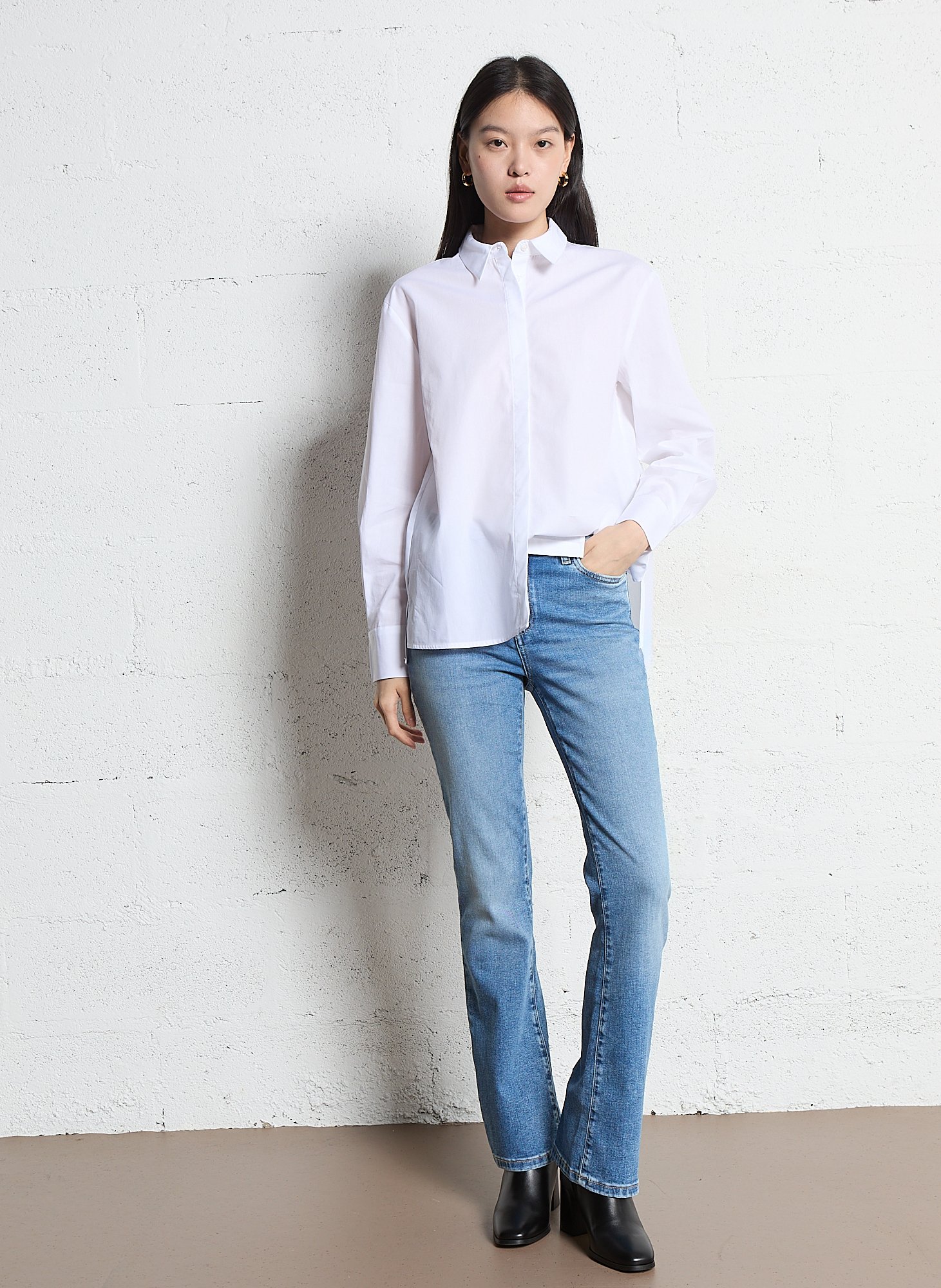 Jean bootcut en denim délavé stretch pamela MAISON 123 Bleu