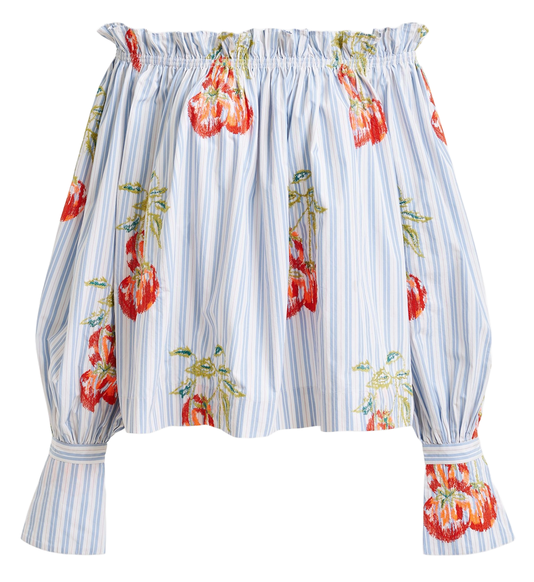 Chemise épaules dénudées à rayures ihandstand ESSENTIEL ANTWERP Bleu