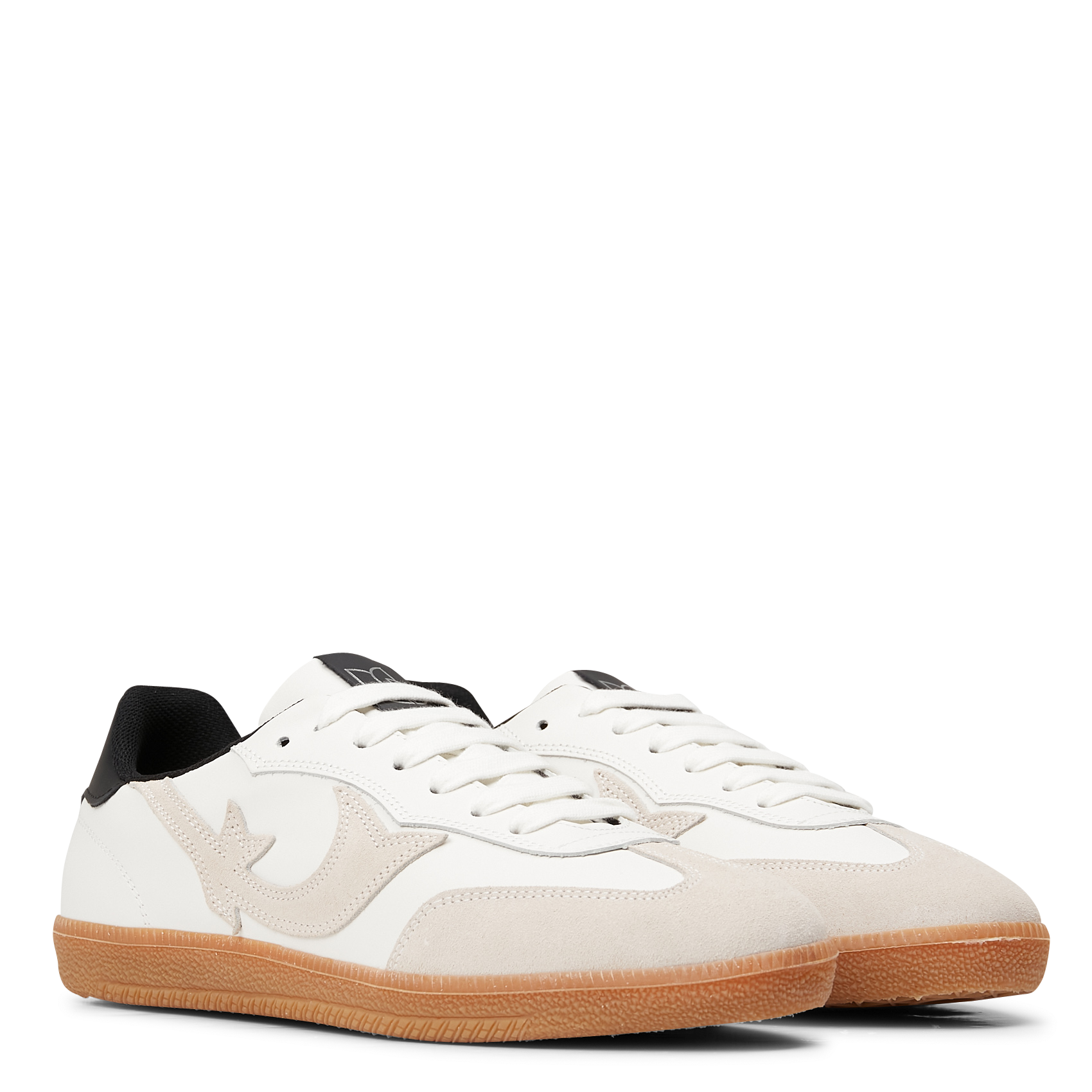 Baskets basses en cuir bi-matière crew BA&SH Blanc