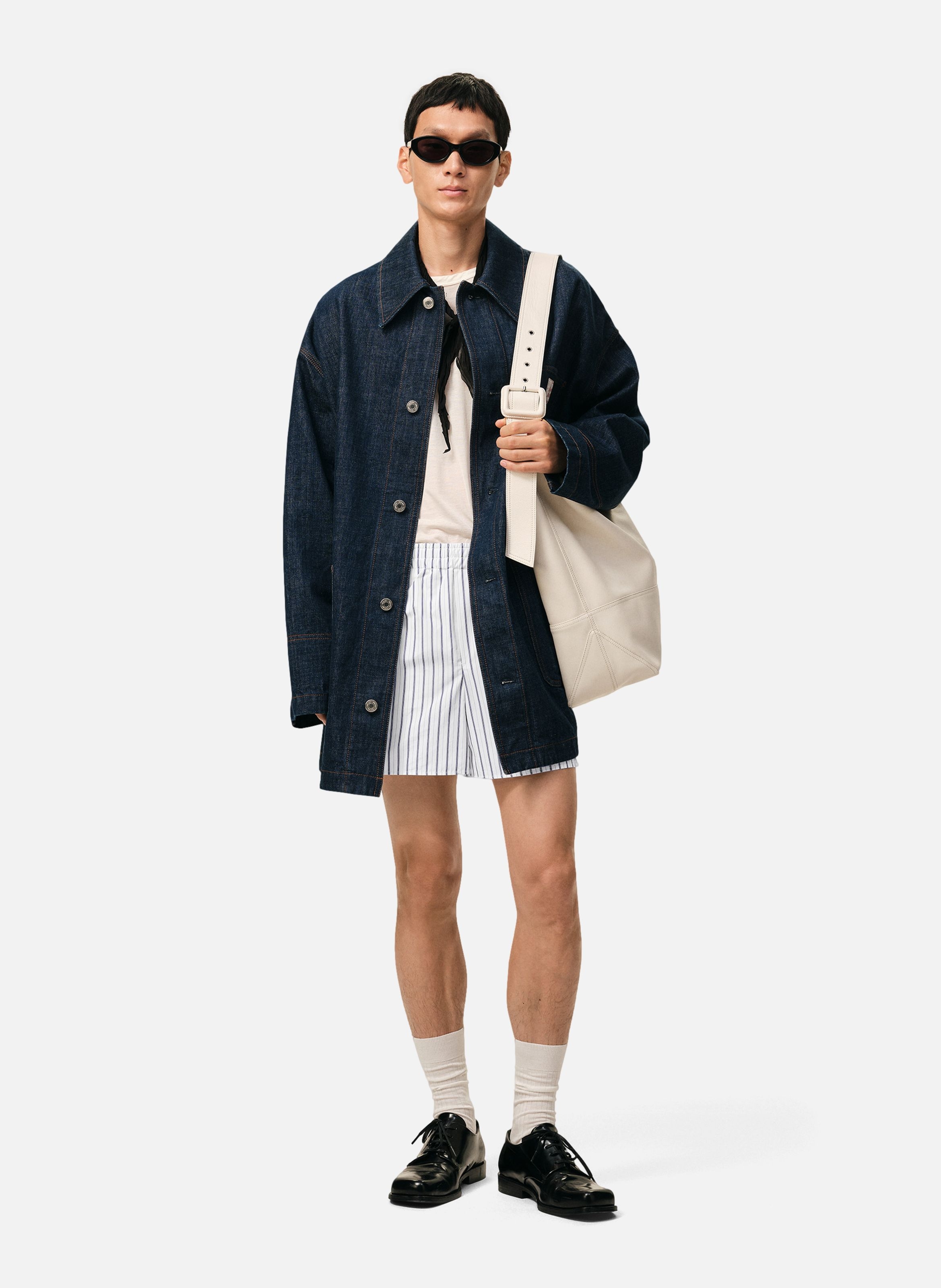 Short court elastiqué unisexe en coton AMI PARIS Blanc