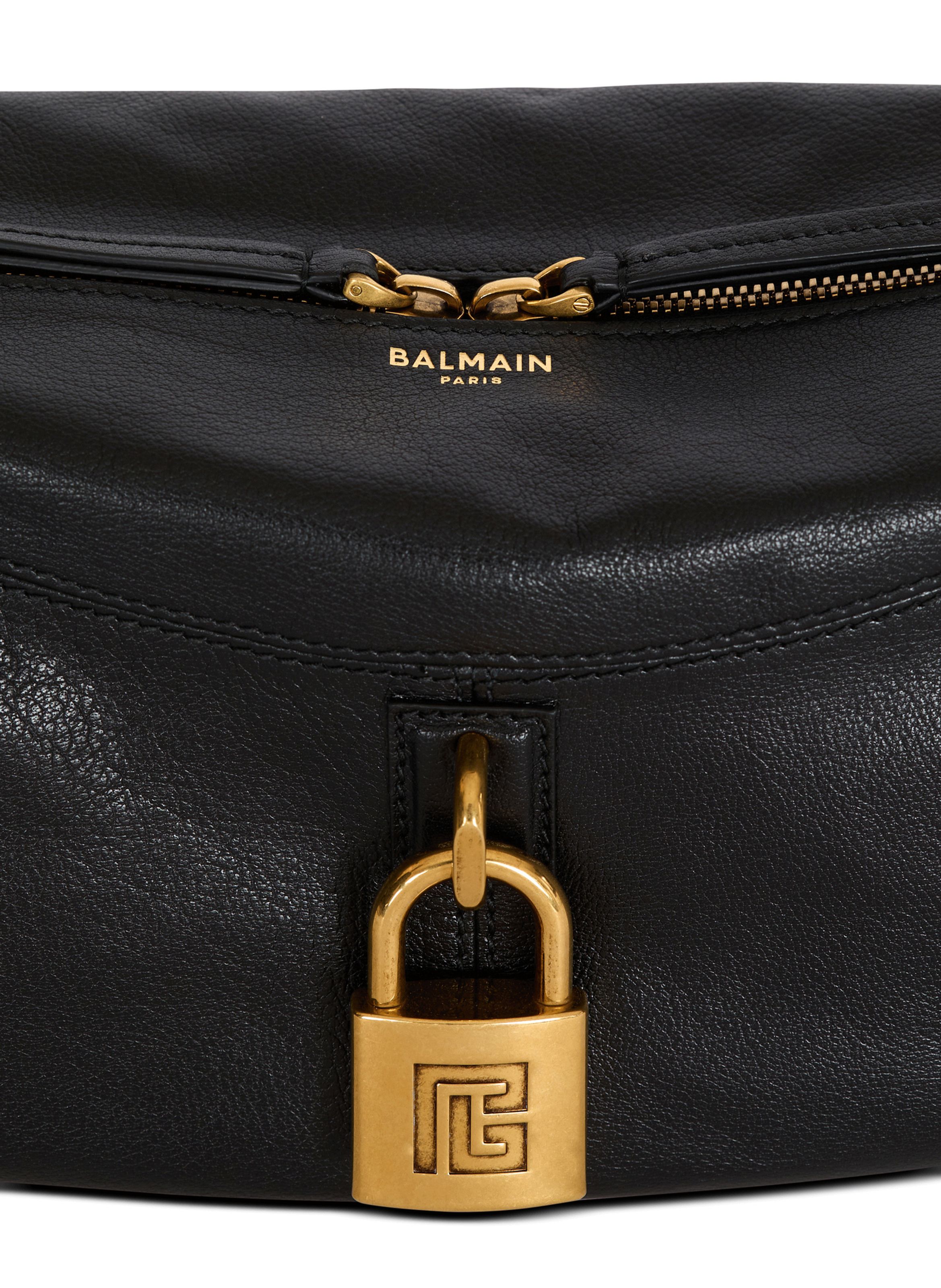 Sac bandoulière pulse en cuir de veau BALMAIN Noir