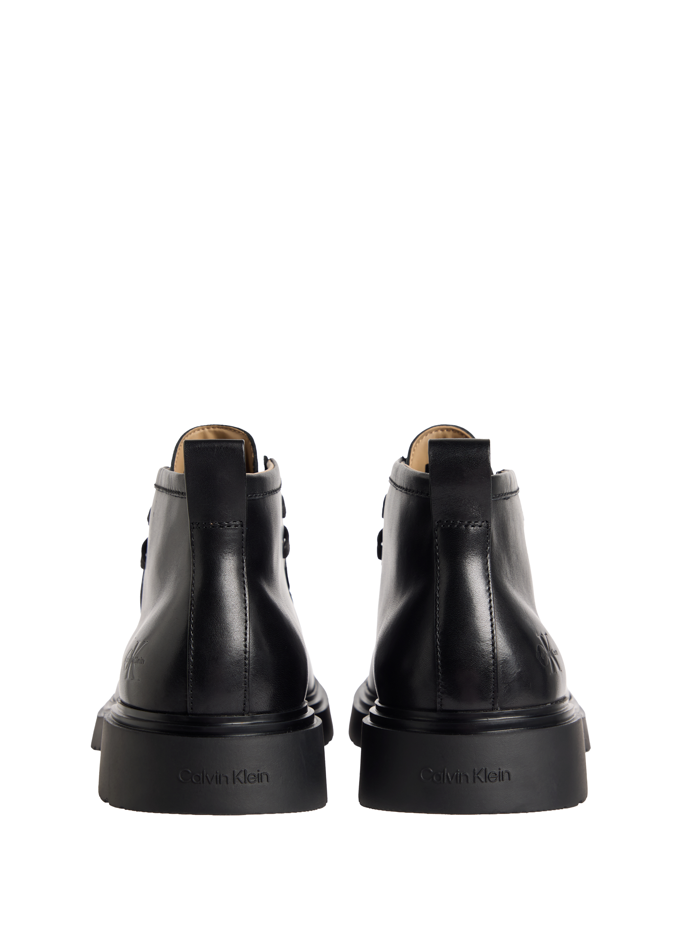 Lace-up leather boots CALVIN KLEIN Black