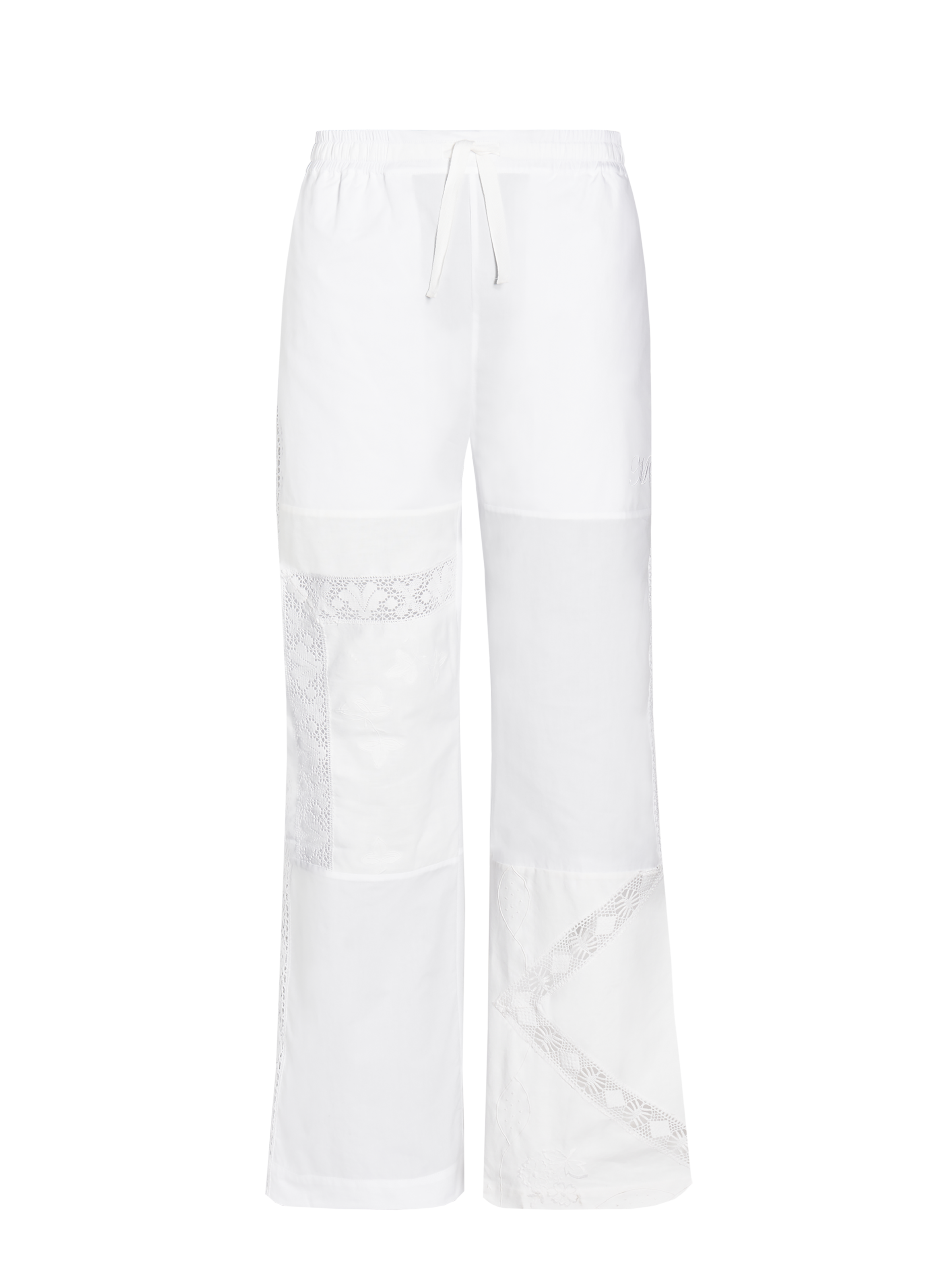 Household linen pajama pants unisex MARINE SERRE White