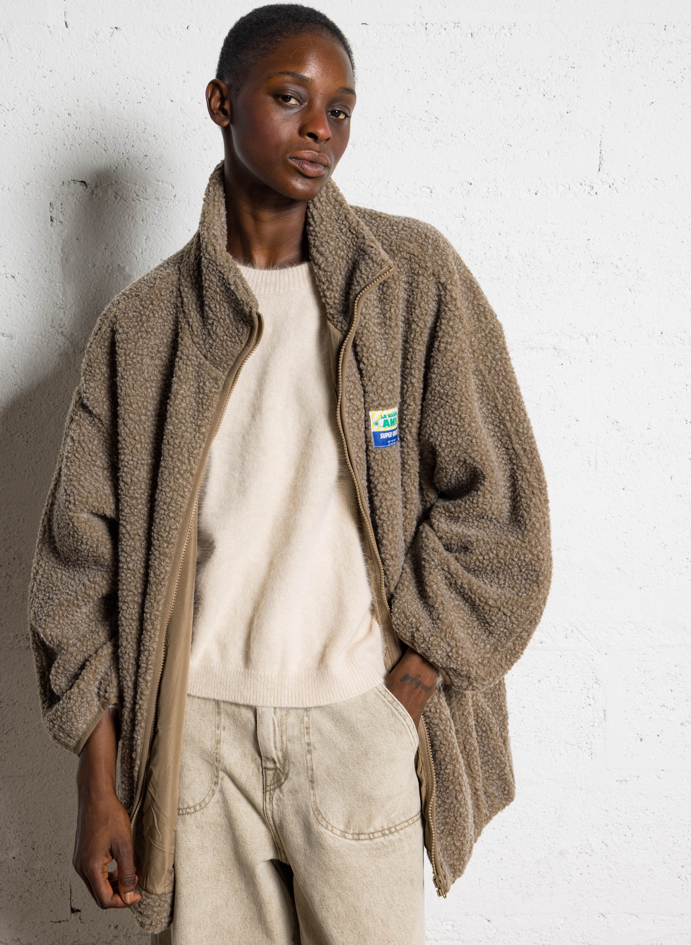 Polaire droite col montant Hoktown AMERICAN VINTAGE Marron