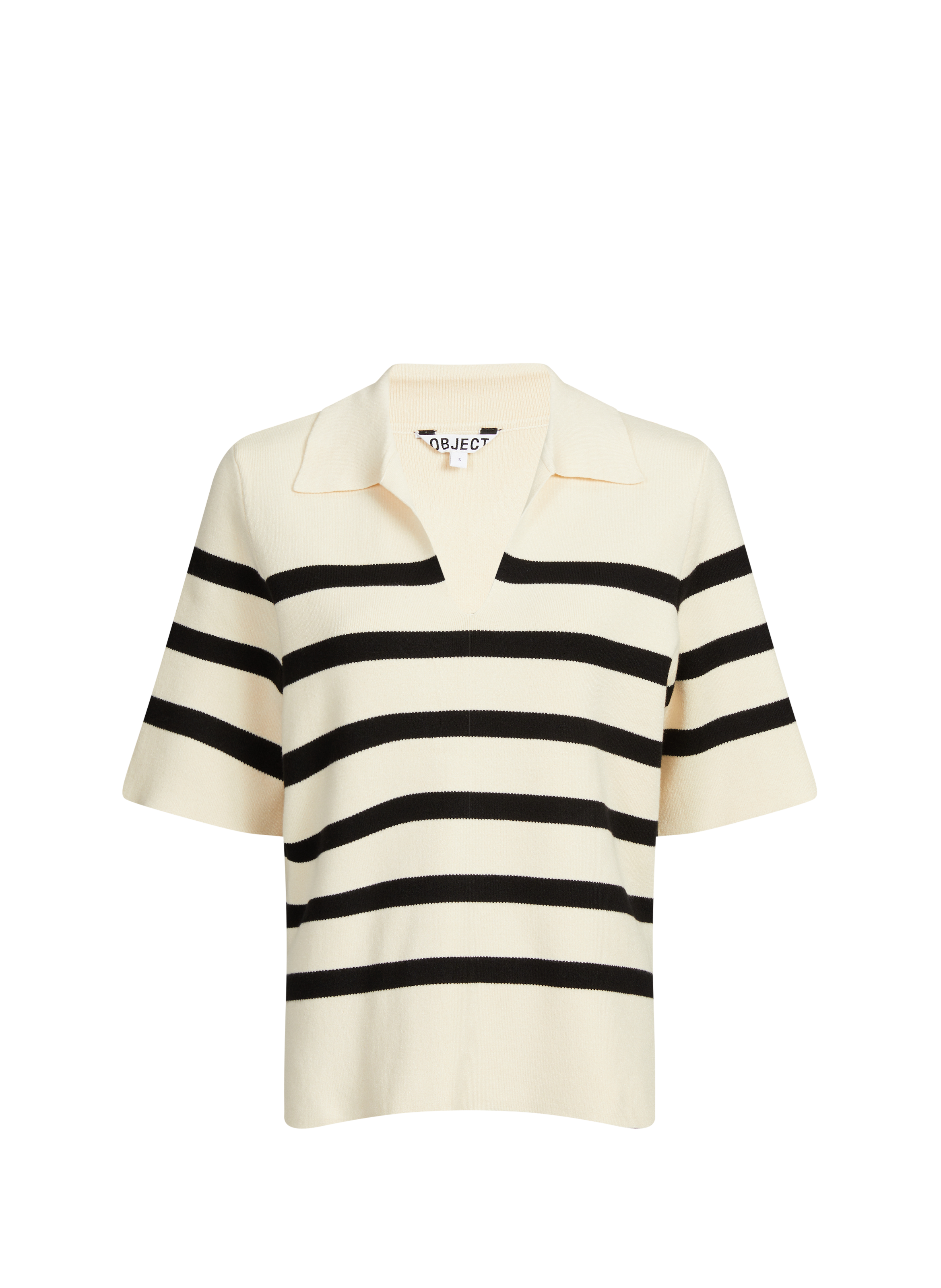 Top en maille rayé OBJECT Beige