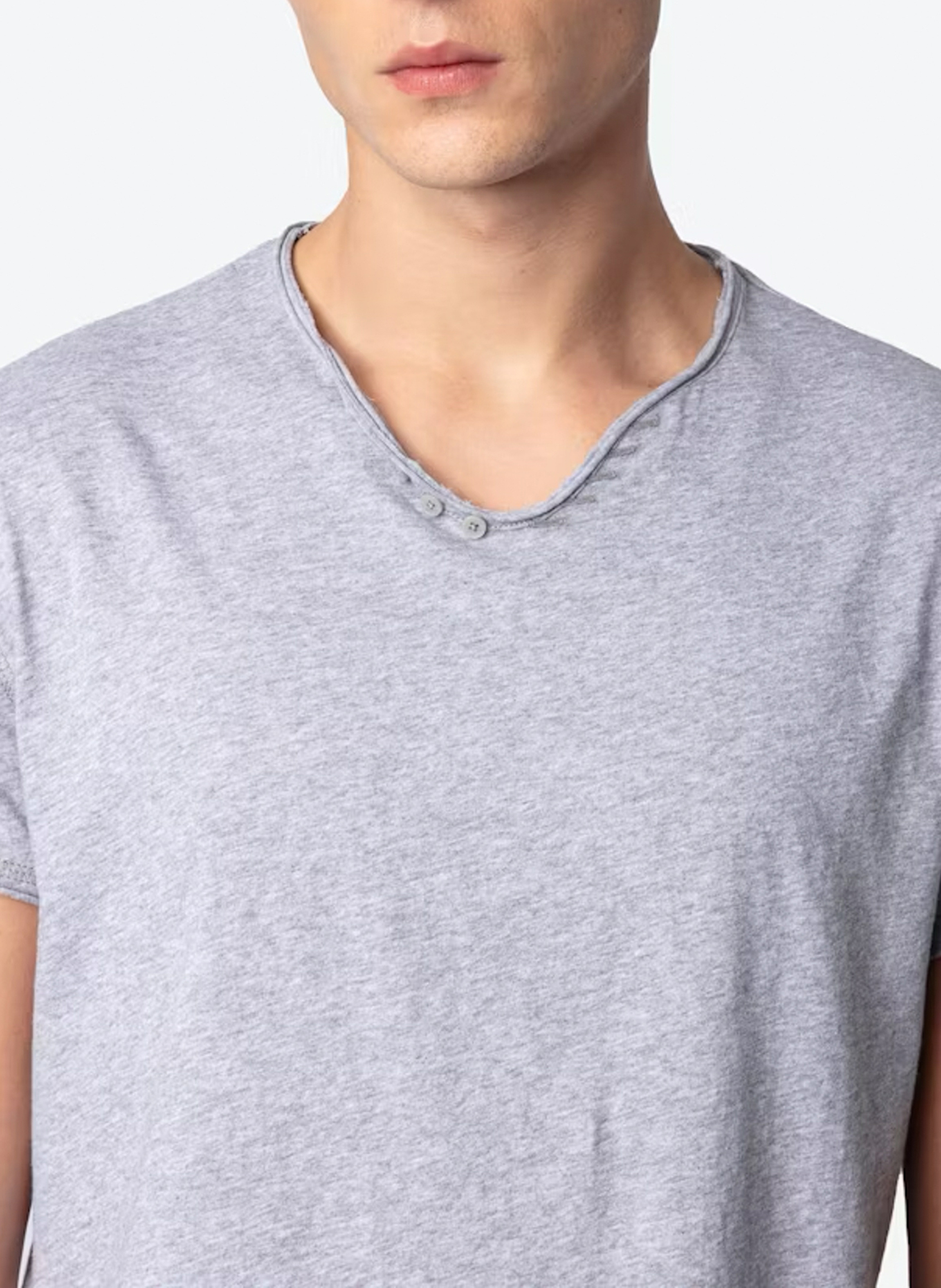 Tee-shirt droit en coton bio monastir ZADIG&VOLTAIRE Gris