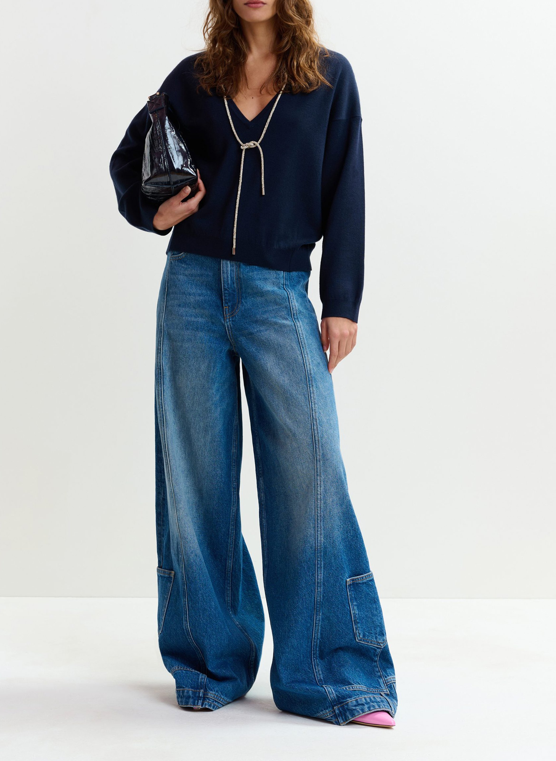 Sac bandoulière craquelé jhossi ESSENTIEL ANTWERP Noir