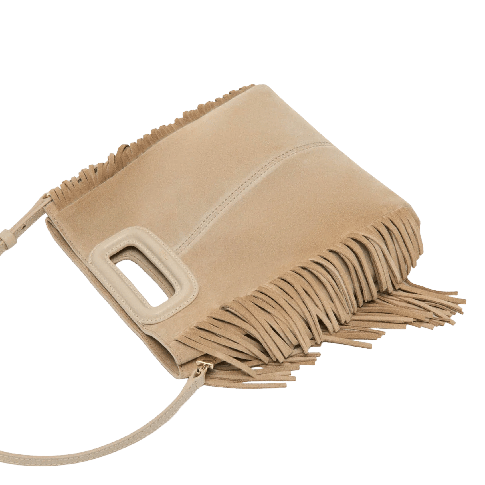 Sac bandoulière en cuir m MAJE Marron