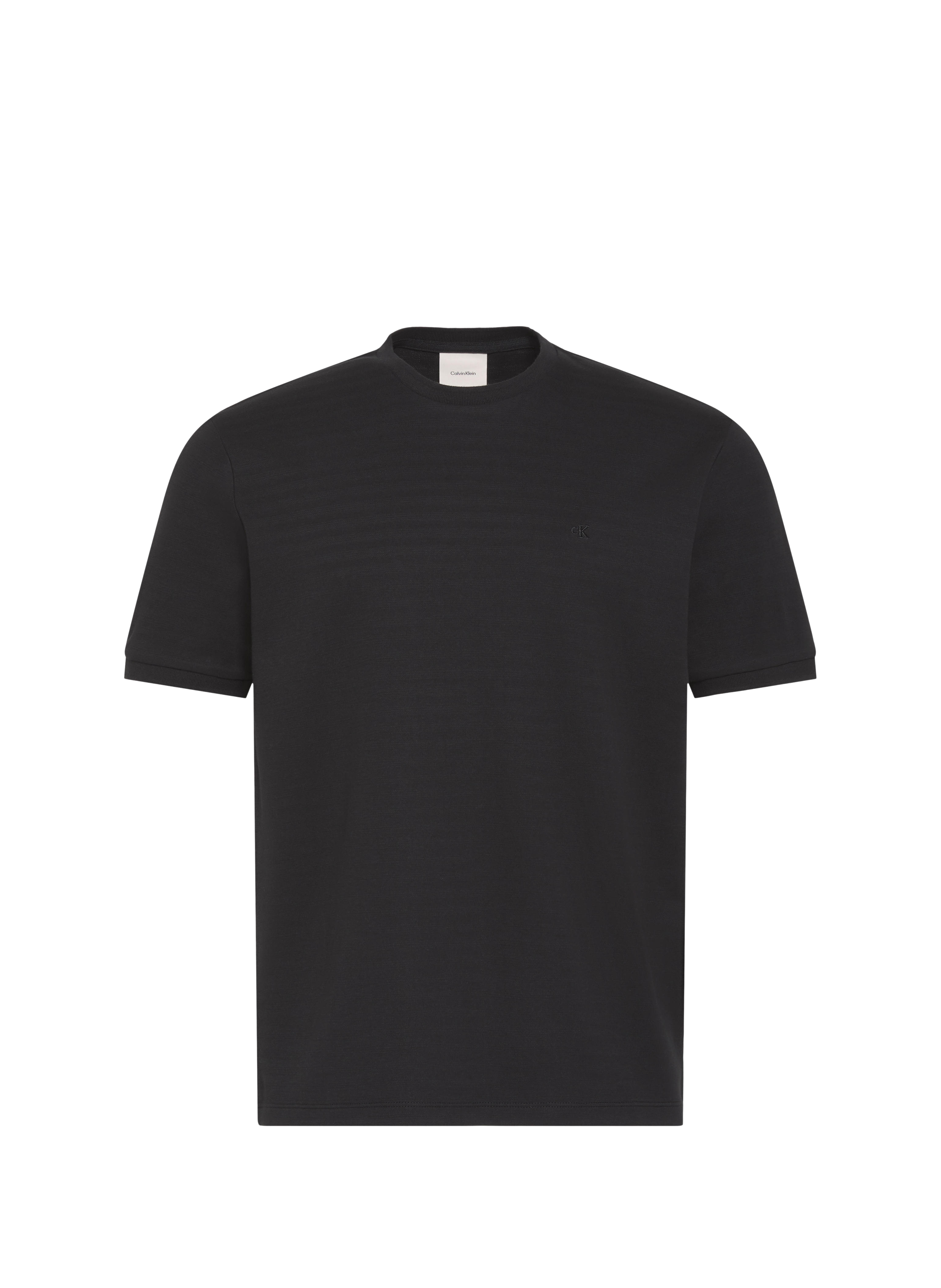 T-shirt manches courtes en coton mélangé CALVIN KLEIN Noir