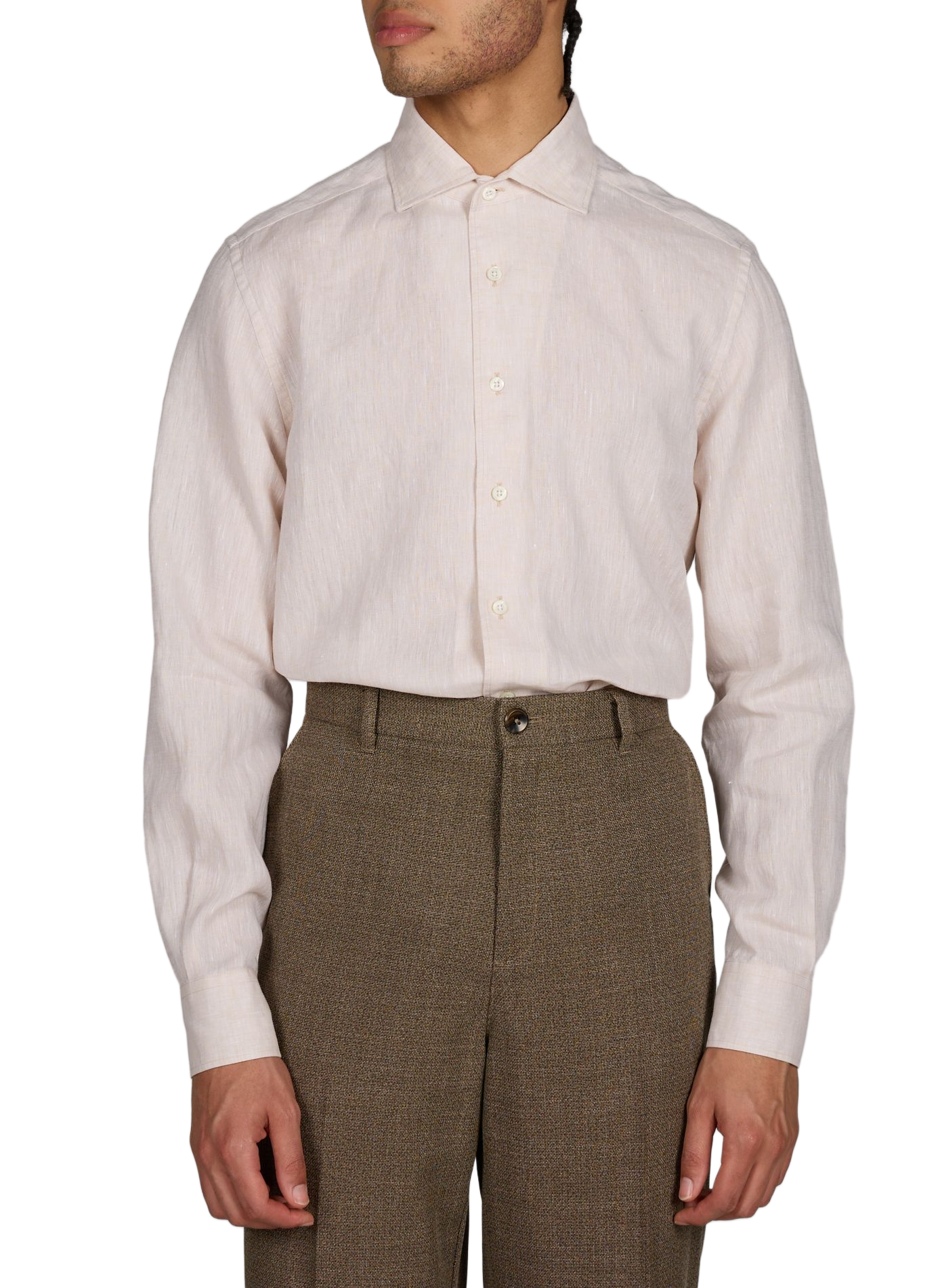 Plain linen shirt CORNELIANI Beige