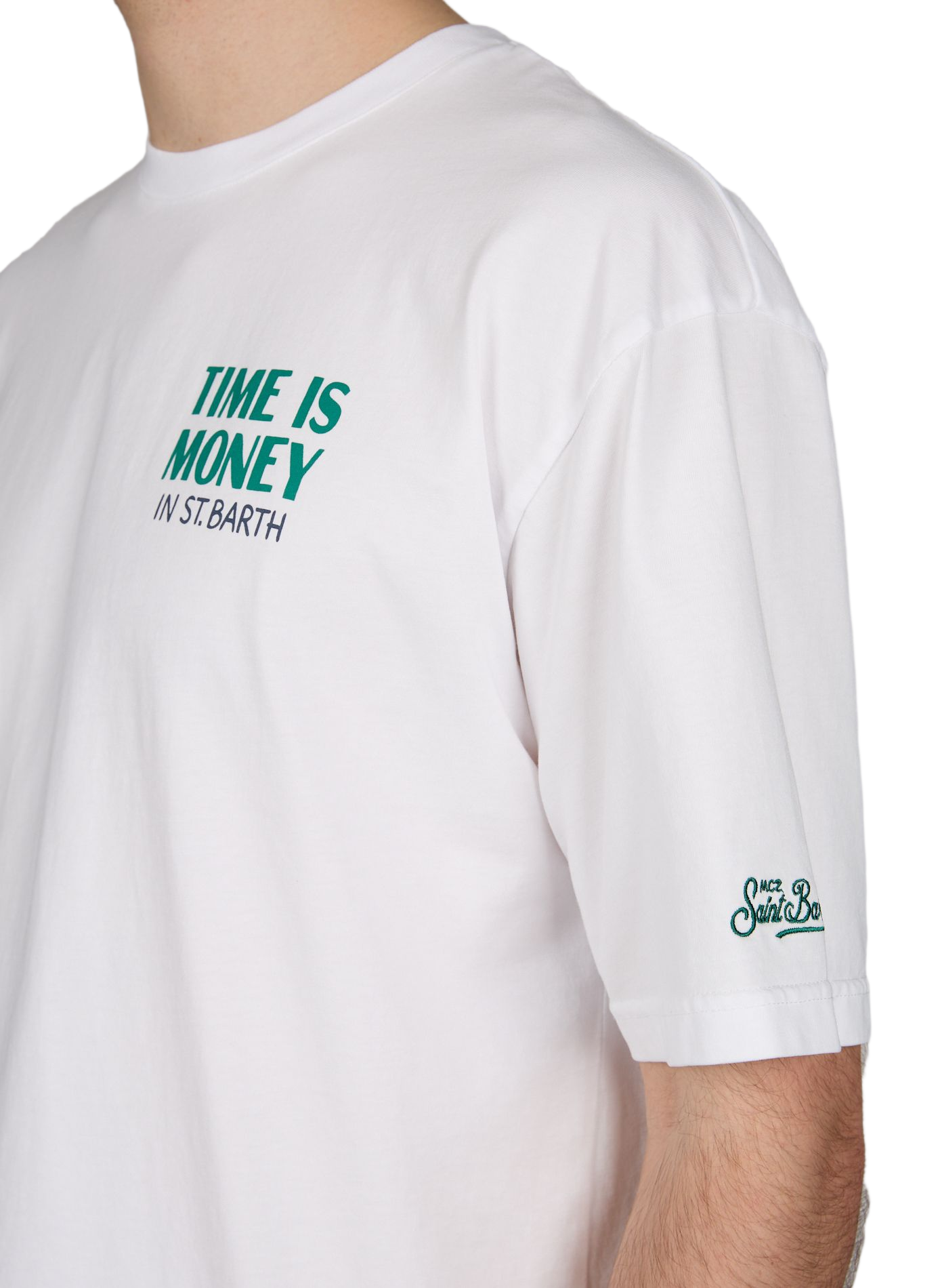 T-shirt ample sérigraphié en coton MC2 SAINT BARTH Blanc