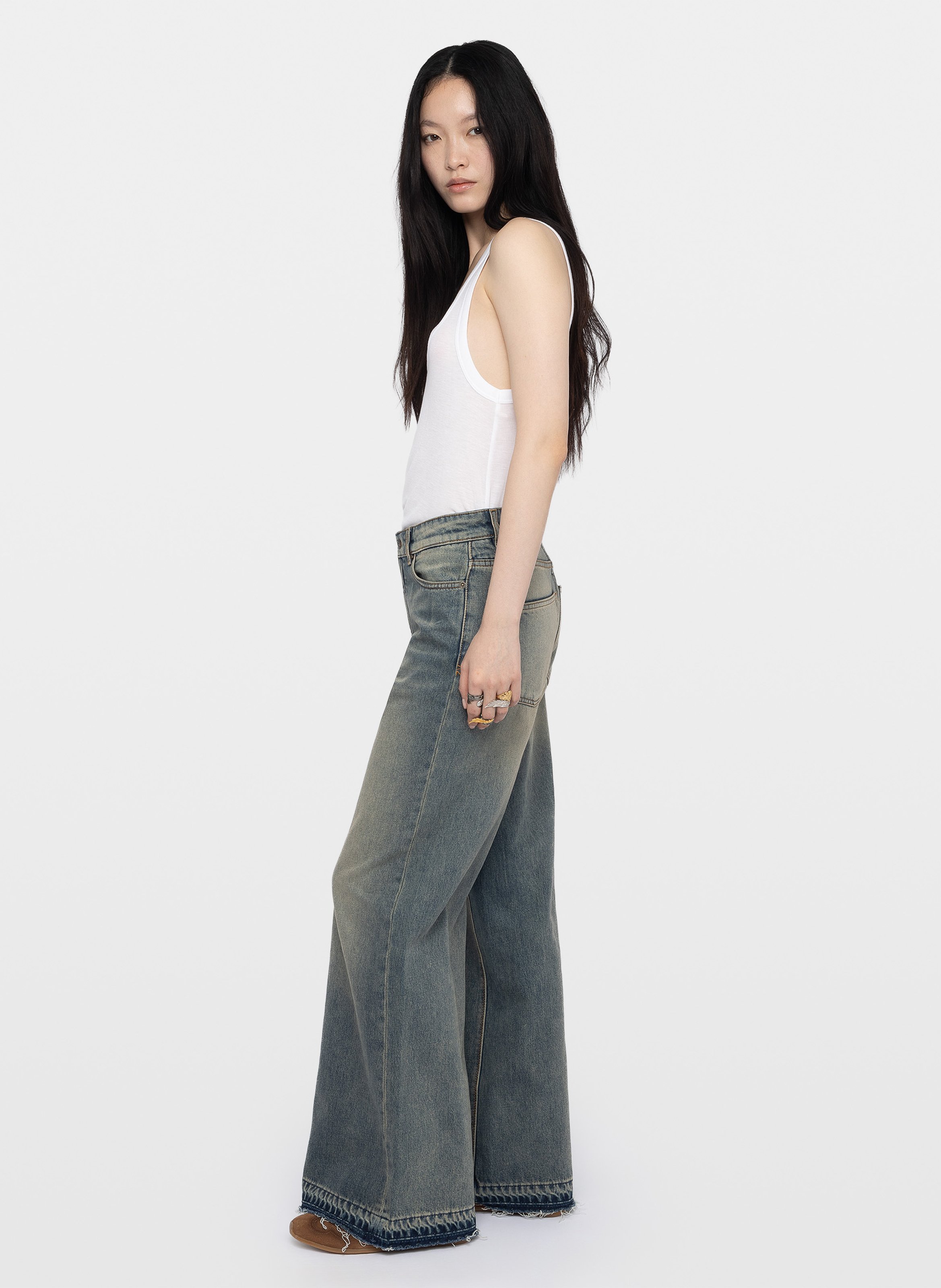 Jean ample taille mi-haute en coton eli ZADIG&VOLTAIRE Bleu