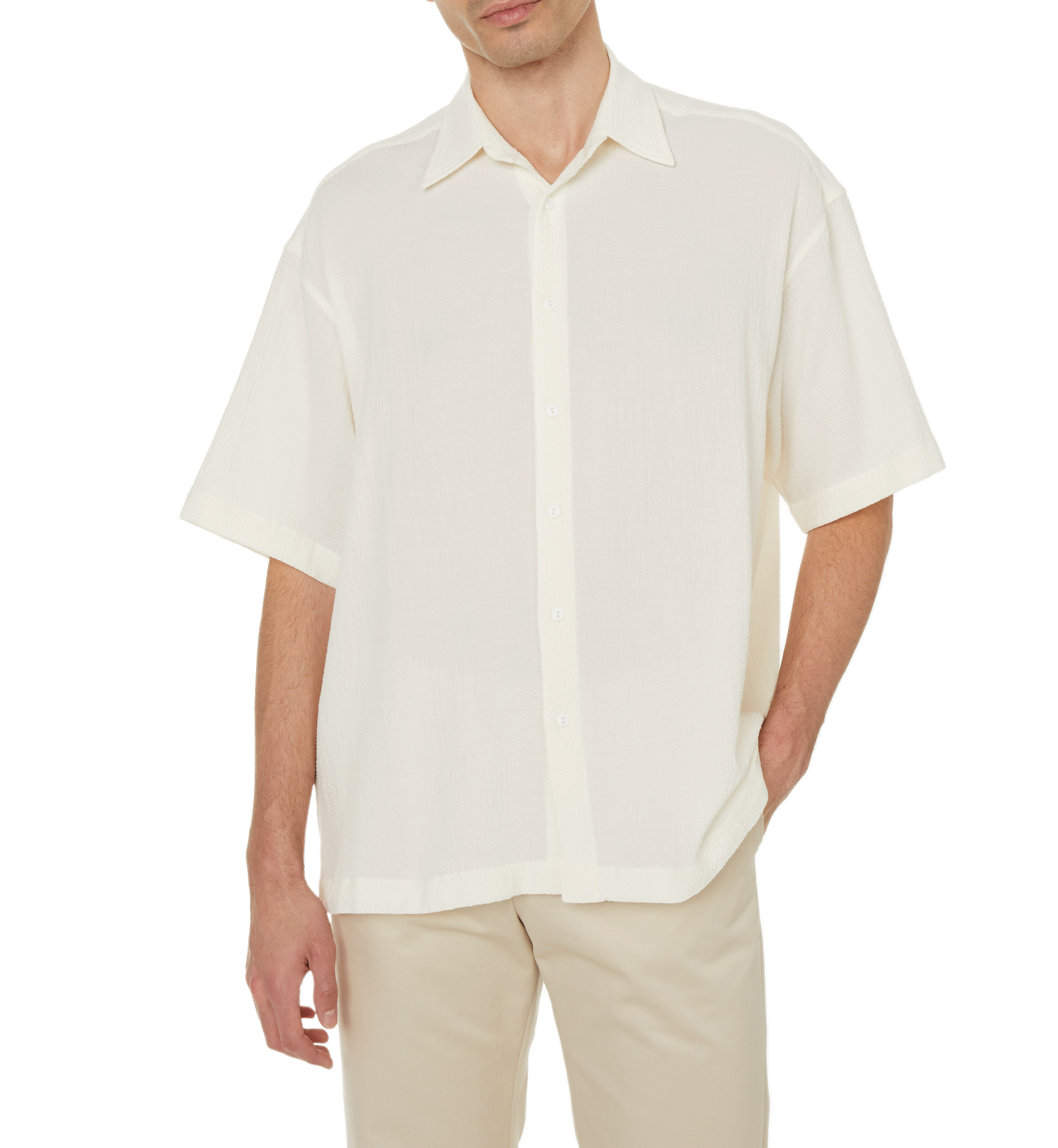 Textured cotton shirt  SAISON 1865 Beige