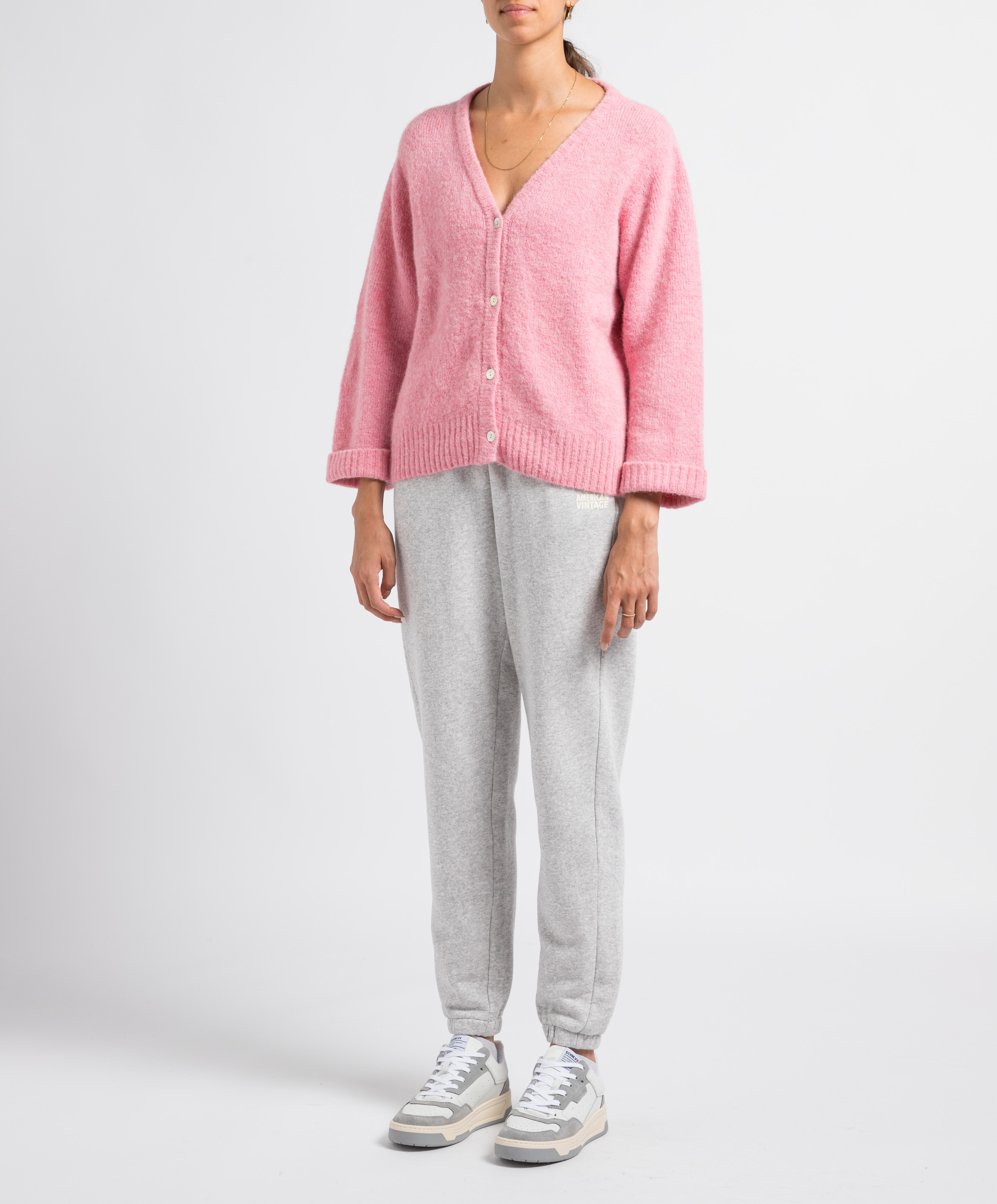 Jogging taille haute en coton kodytown AMERICAN VINTAGE Gris