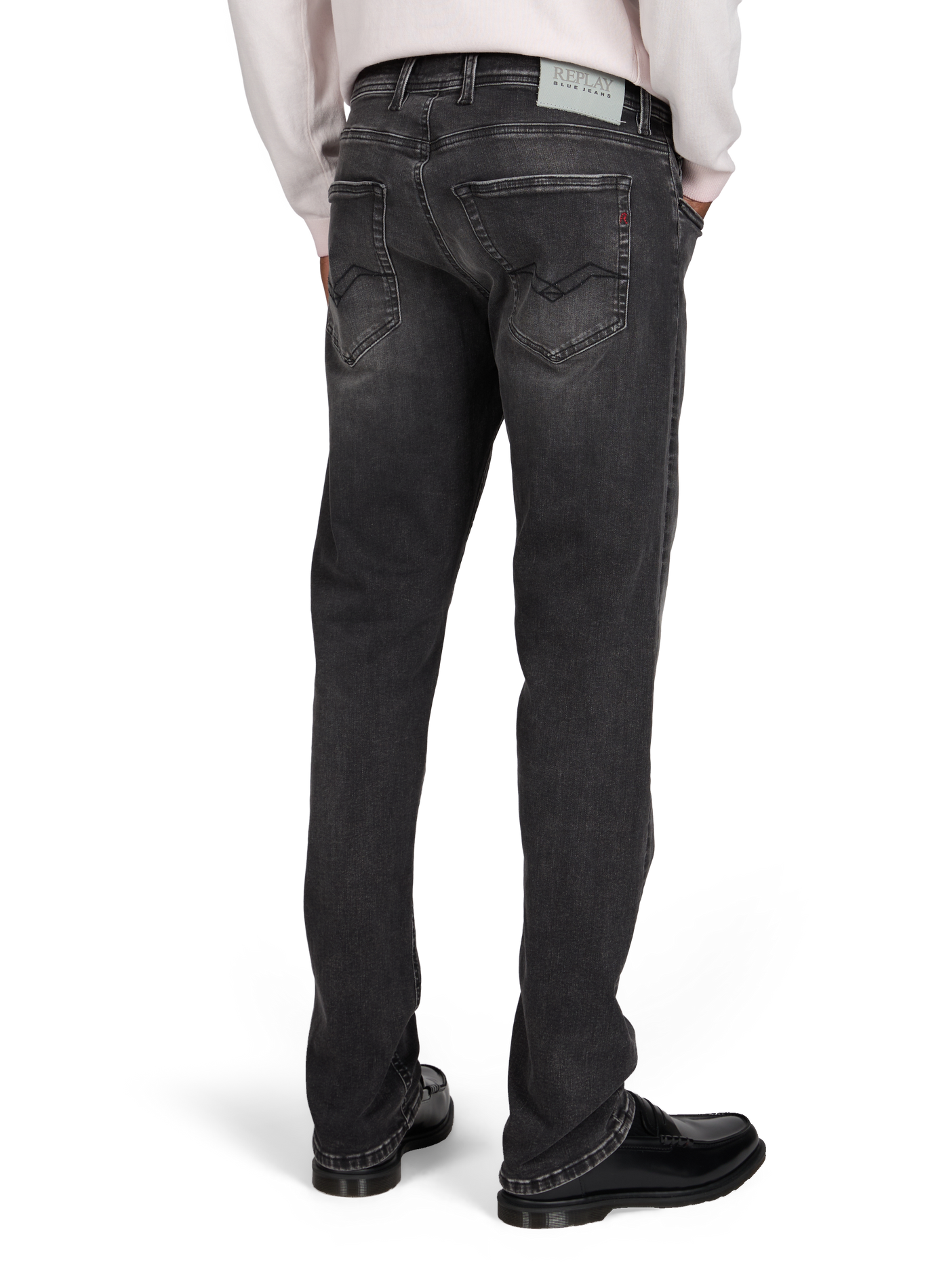 Jean droit en coton mélangé REPLAY Gris