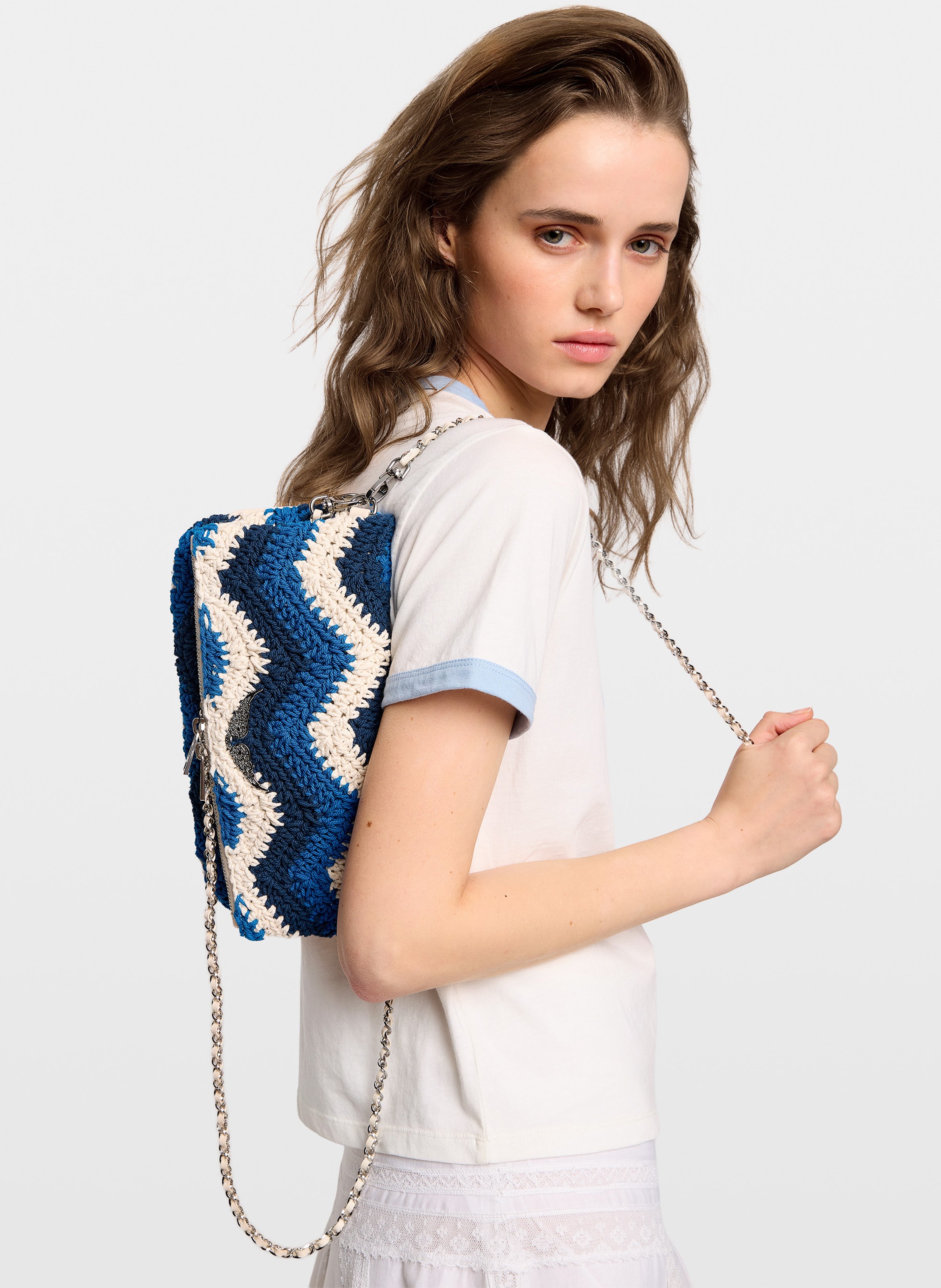 Pochette en coton macramé rock ZADIG&VOLTAIRE Blauw