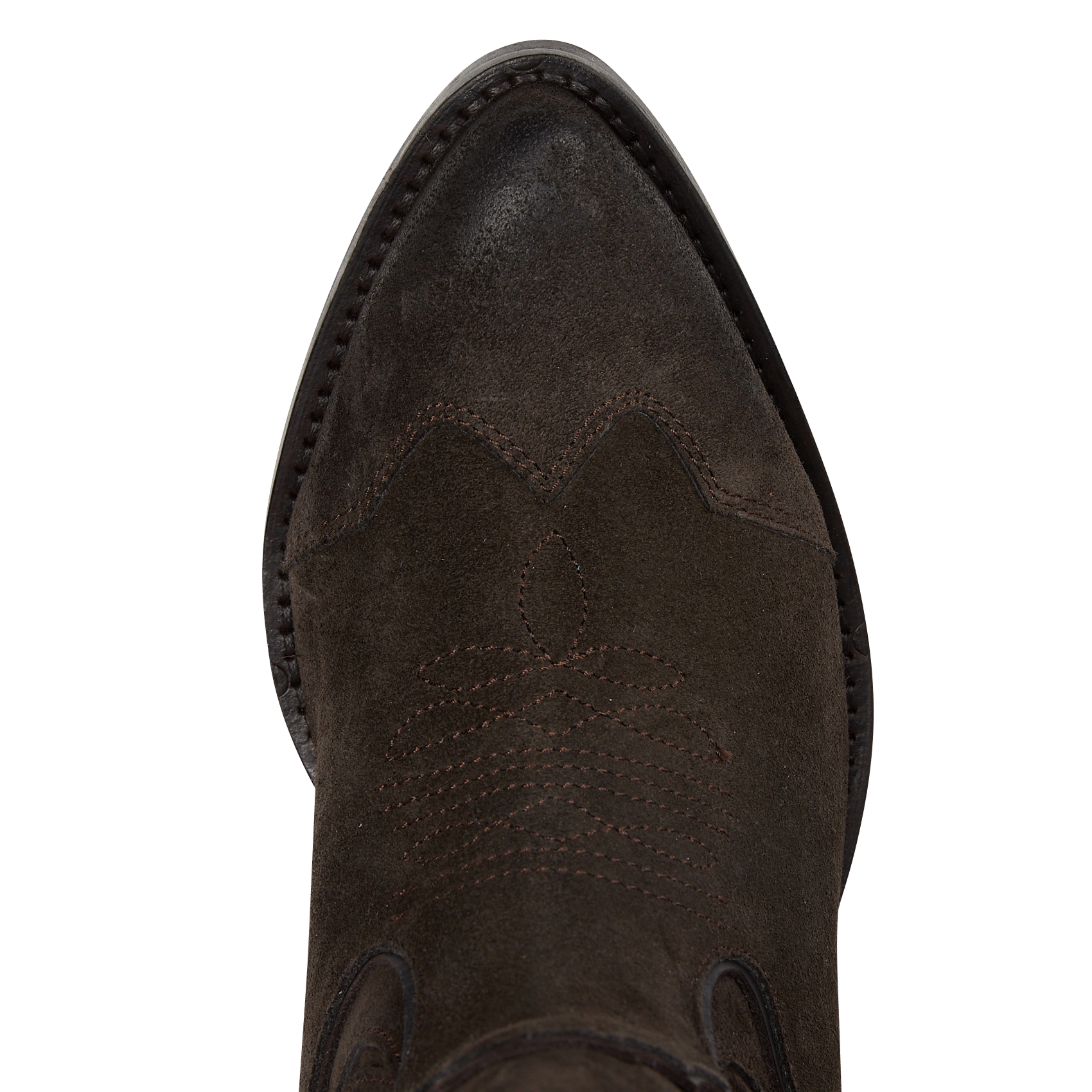 Bottes santiags en cuir velours IKKS Marron