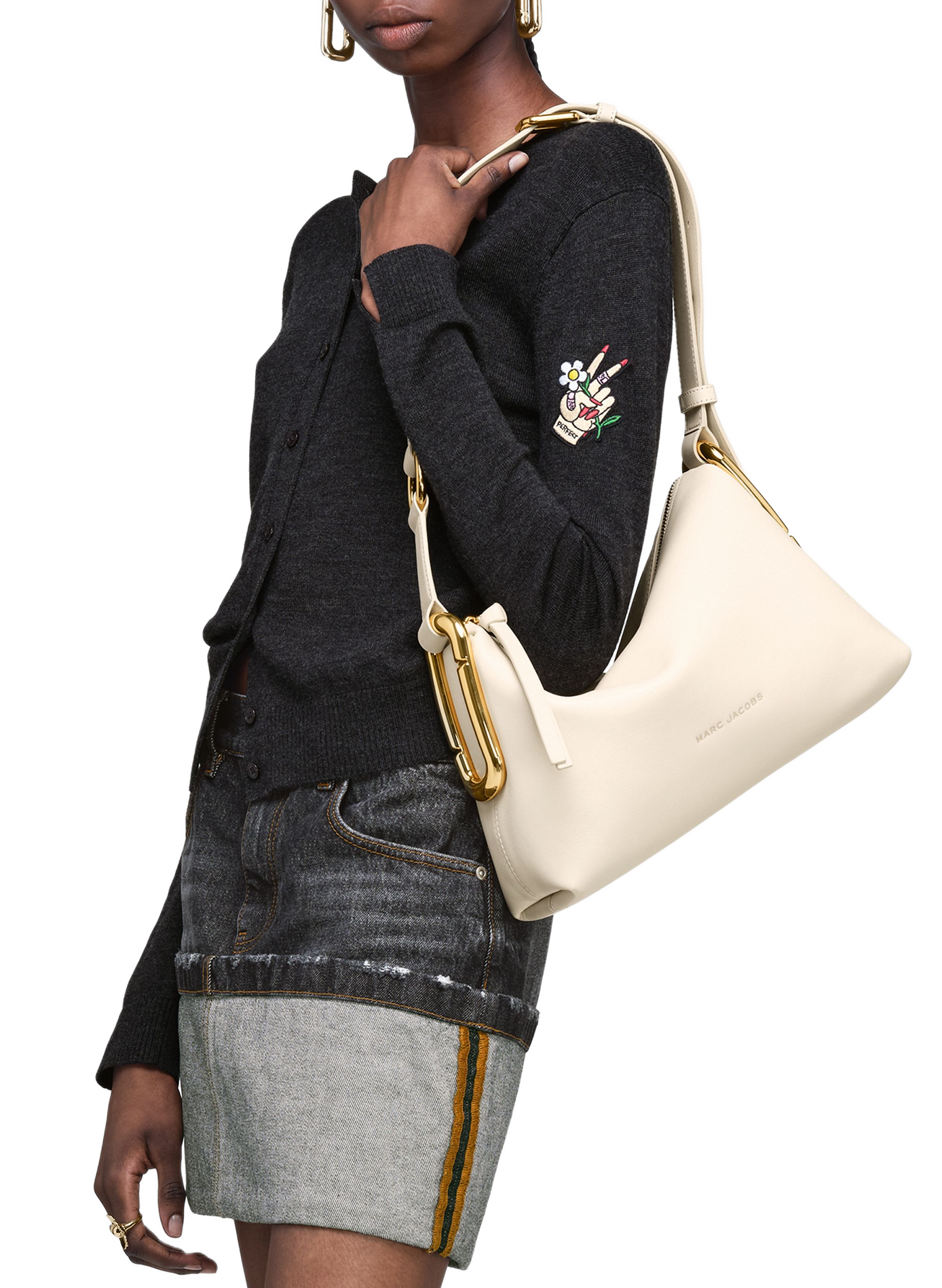 Sac épaule The Scene Medium en cuir MARC JACOBS Blanc