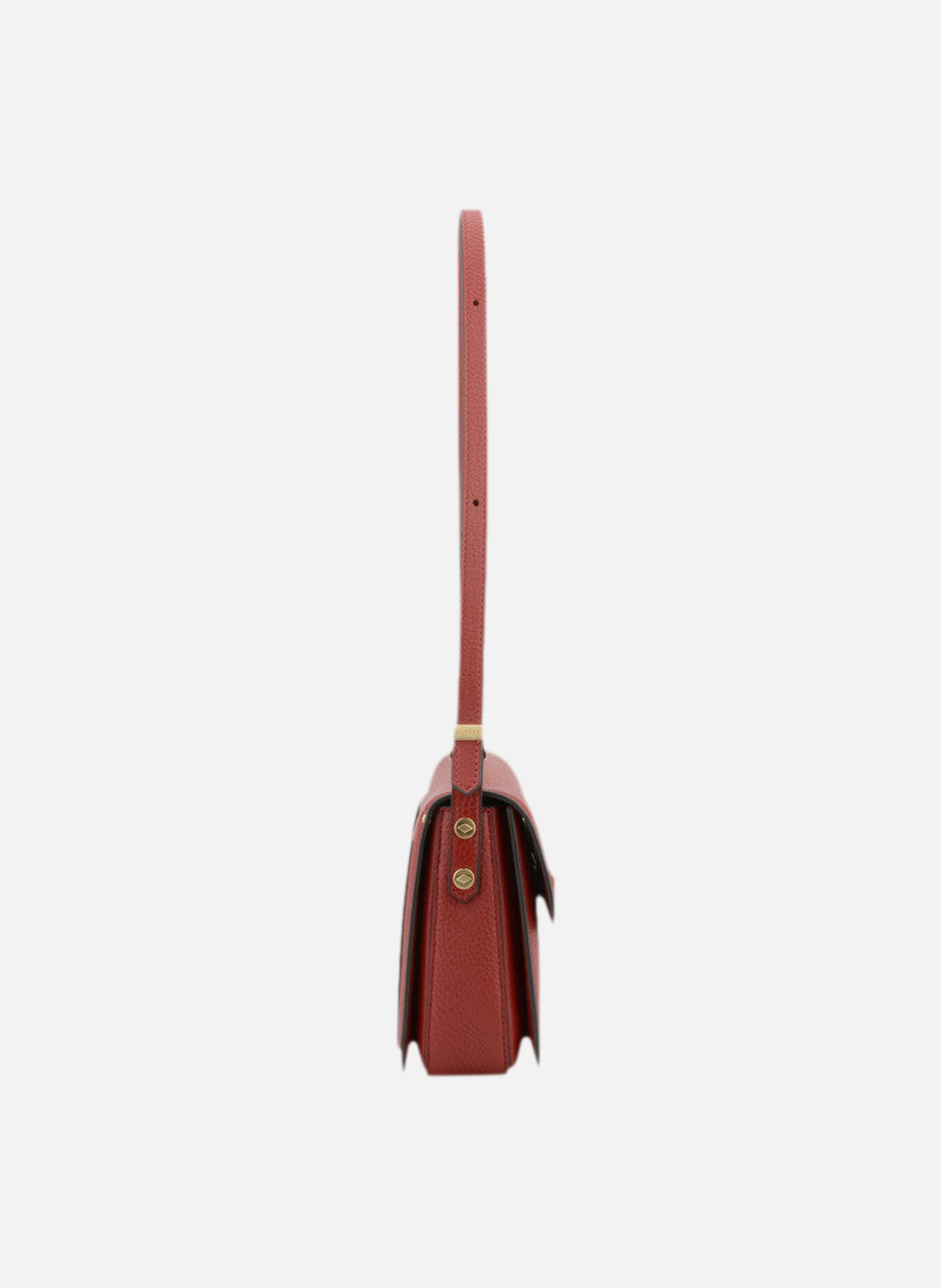 Auteuil | sac porté travers gm en cuir de vachette POURCHET Rouge