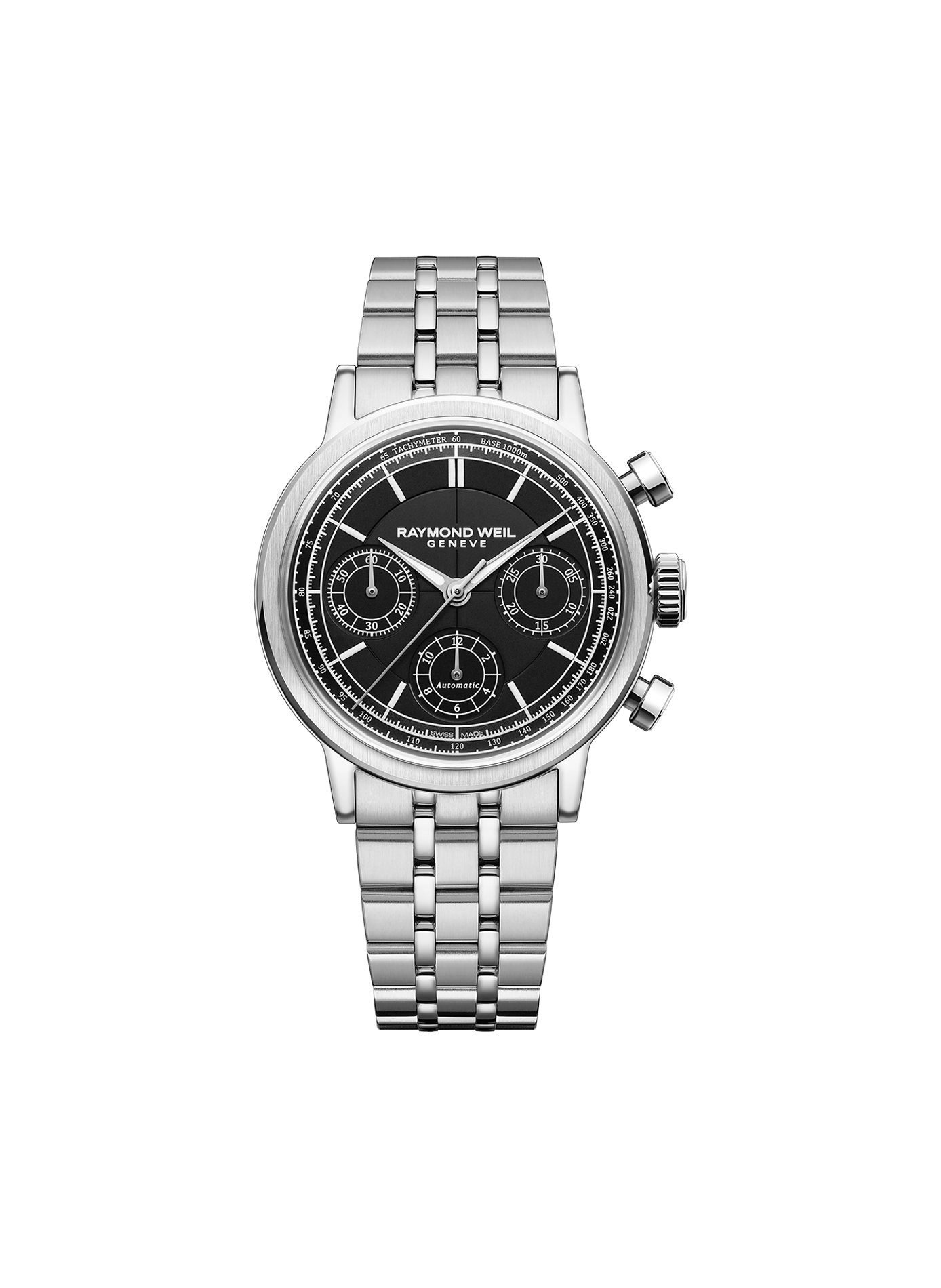 Montre automatique Millesime Chronographe Tri-Compax en acier inoxydable RAYMOND WEIL Noir