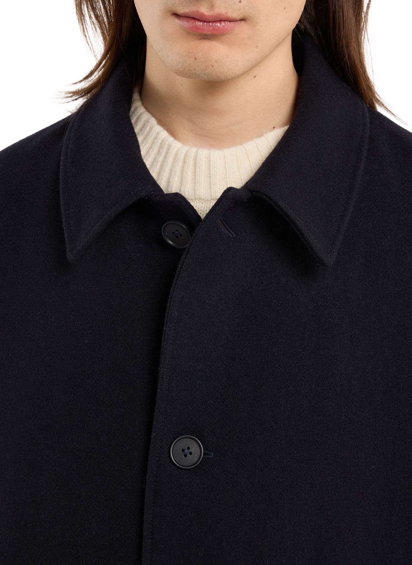 Long woolen buttoned coat SAISON 1865 Blue