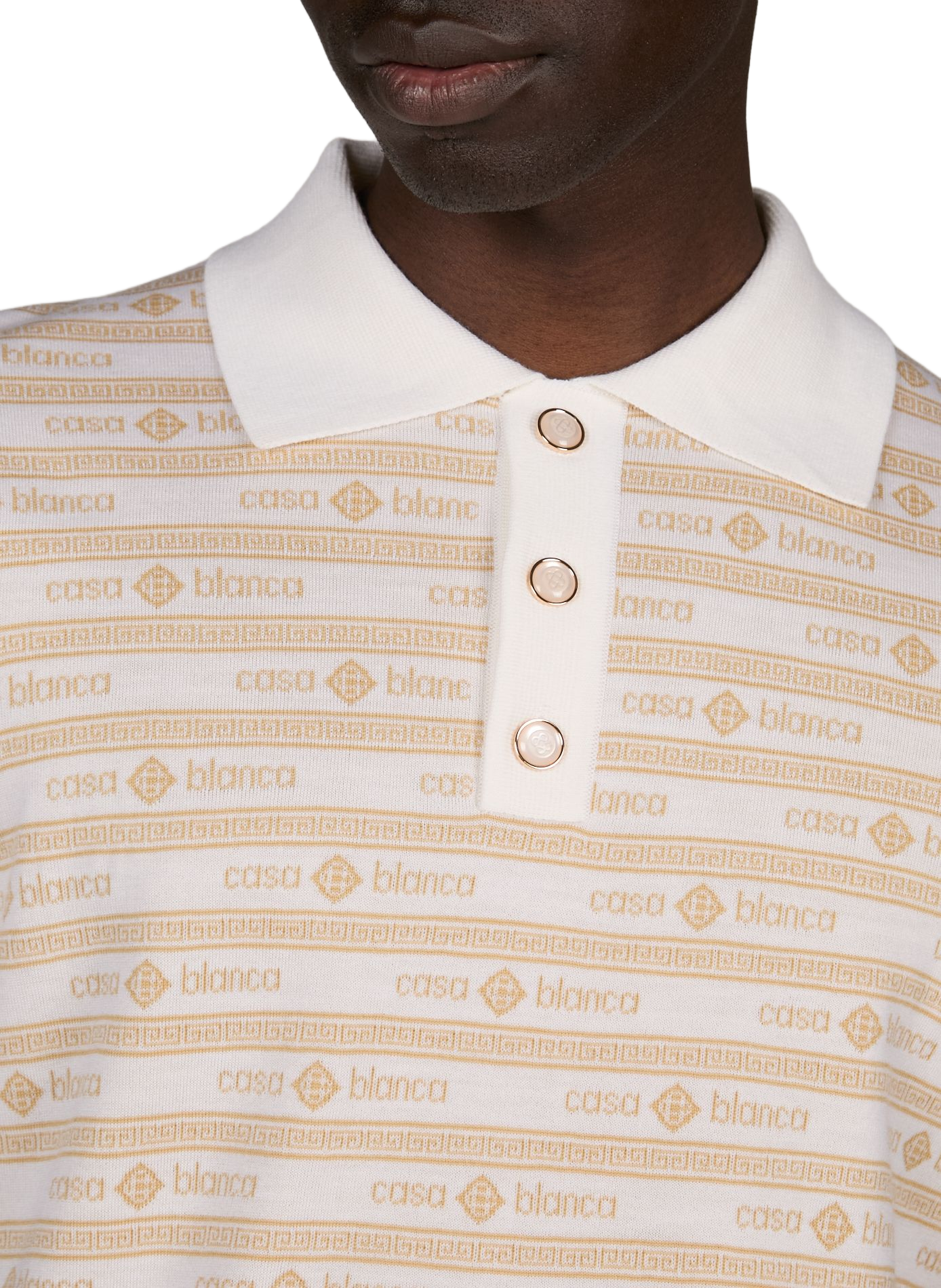 Strickpolo mit Woll-Logo CASABLANCA PARIS Beige