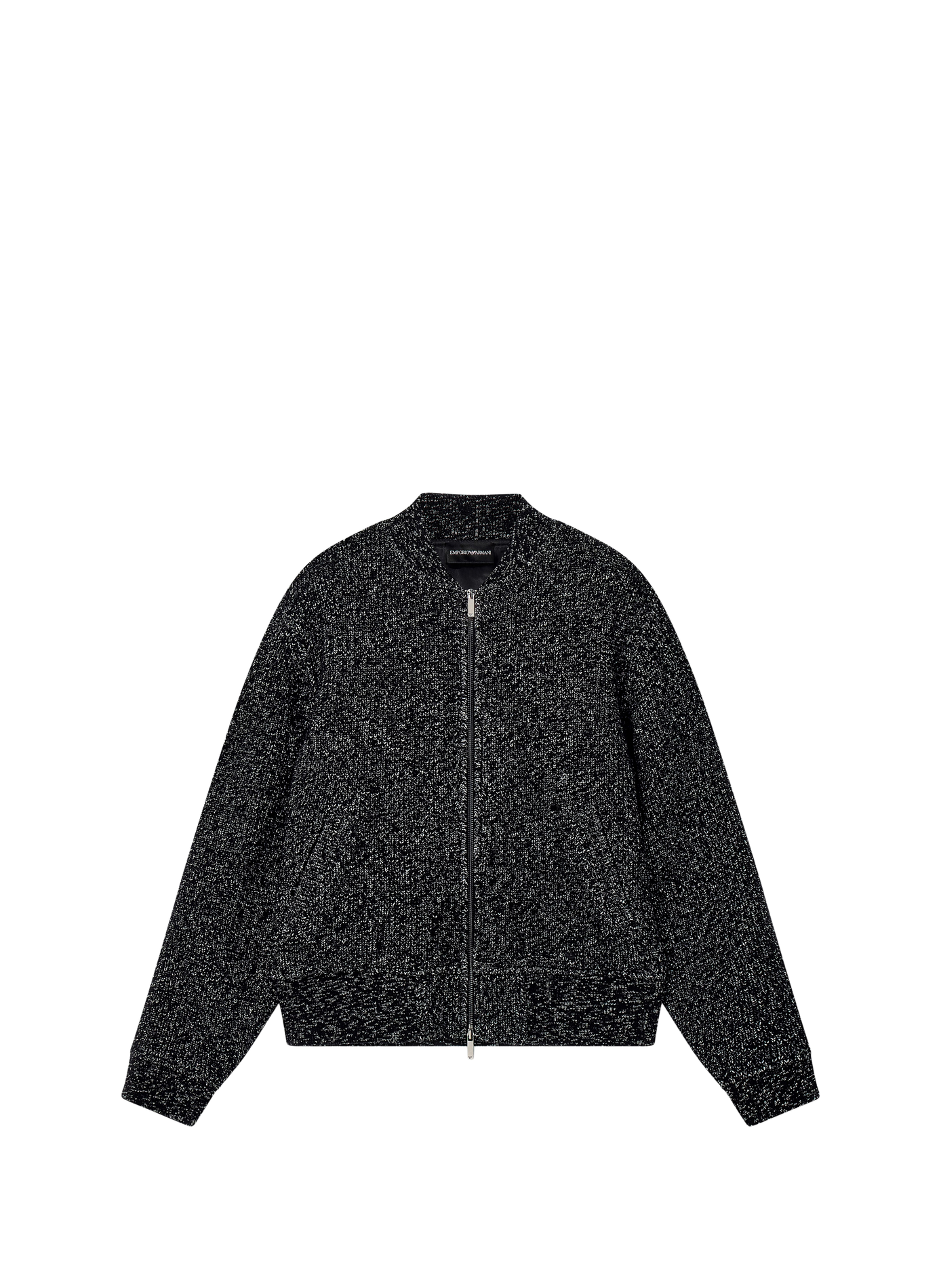 Blouson col rond en laine mélangée EMPORIO ARMANI Noir