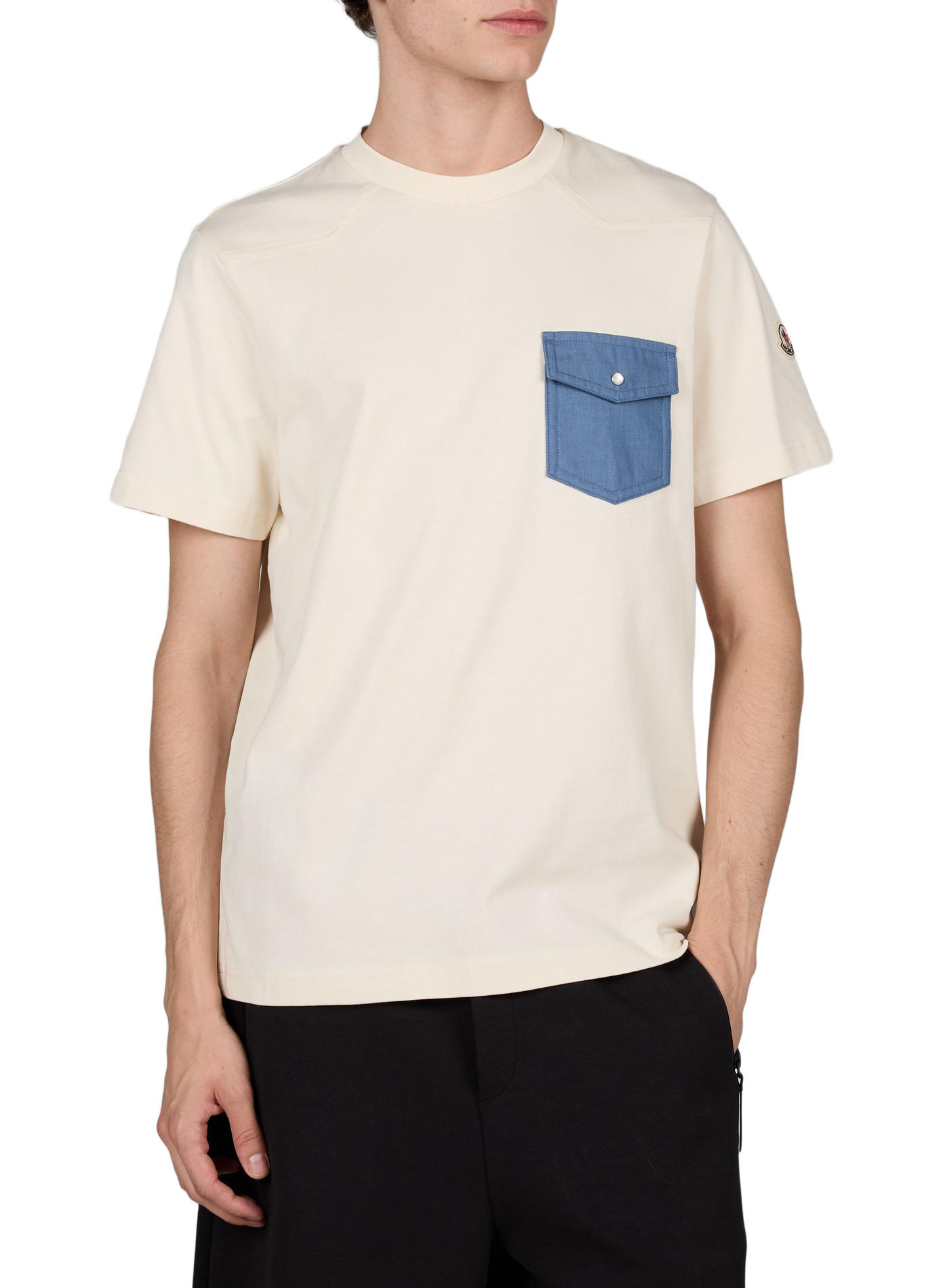 Rechte katoenen T-shirt MONCLER Wit